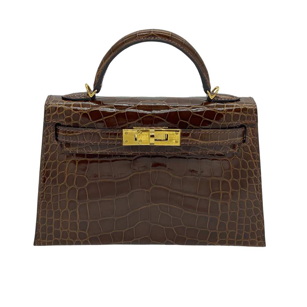 Hermès Kelly II Sellier Mini 20 Missi Alligator Miel Brown Gold Hardware