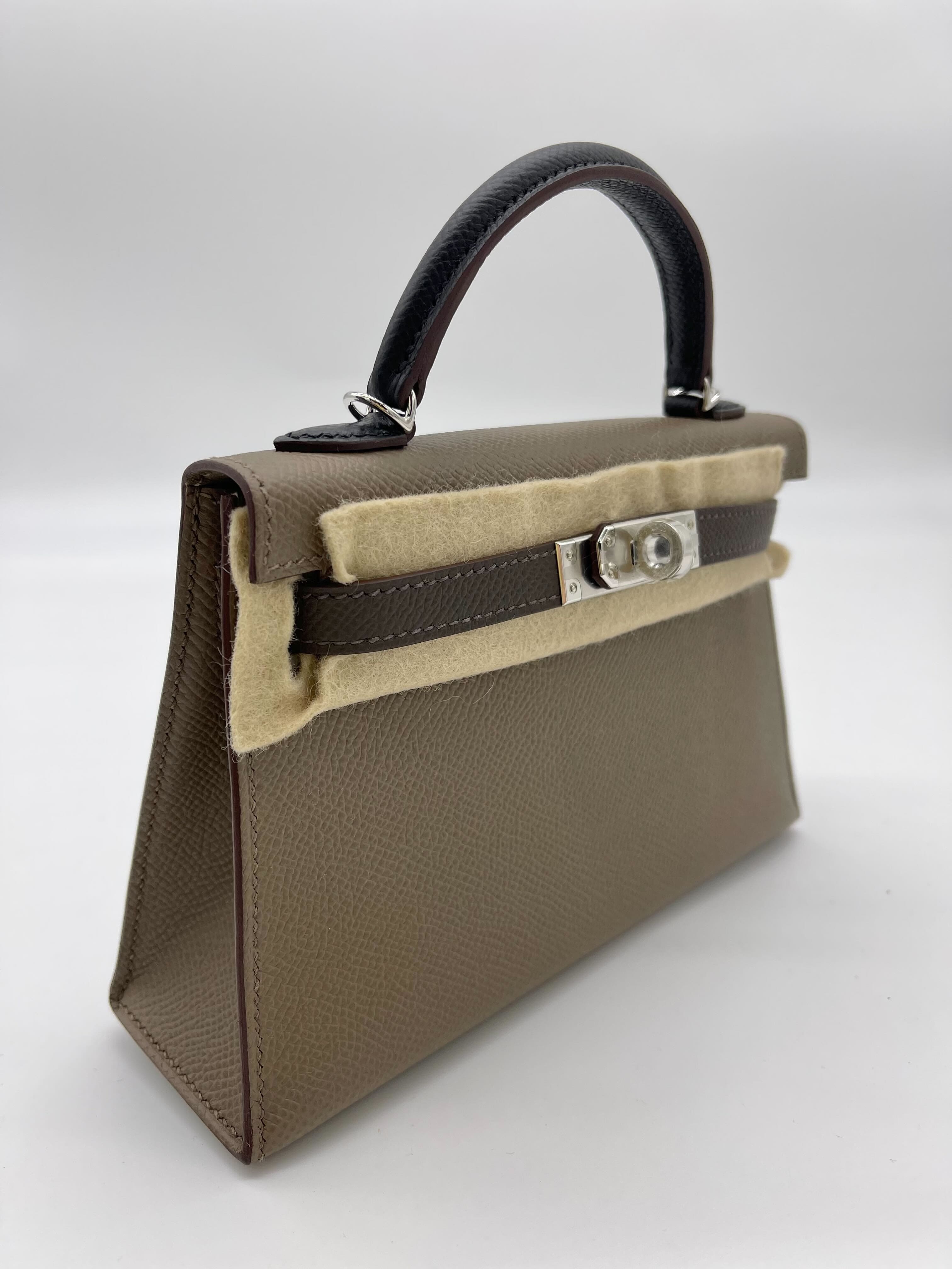 Hermès Mini Kelly Tricolore Epsom Palladium Hardware