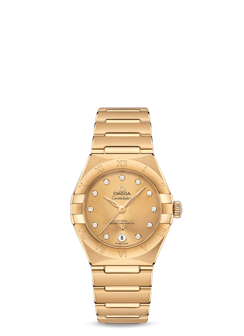 Omega Constellation Co-Axial Master Chronometer 18K Yellow Gold & Diamond Lady’s Watch - Premium Luxury Product