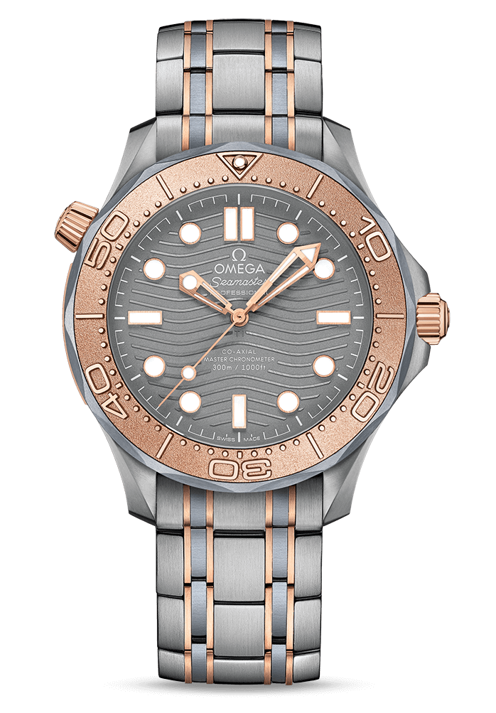 Omega Seamaster 300 Master Co-Axial Titanium &amp; 18K Sedna Gold - Premium Luxury Product