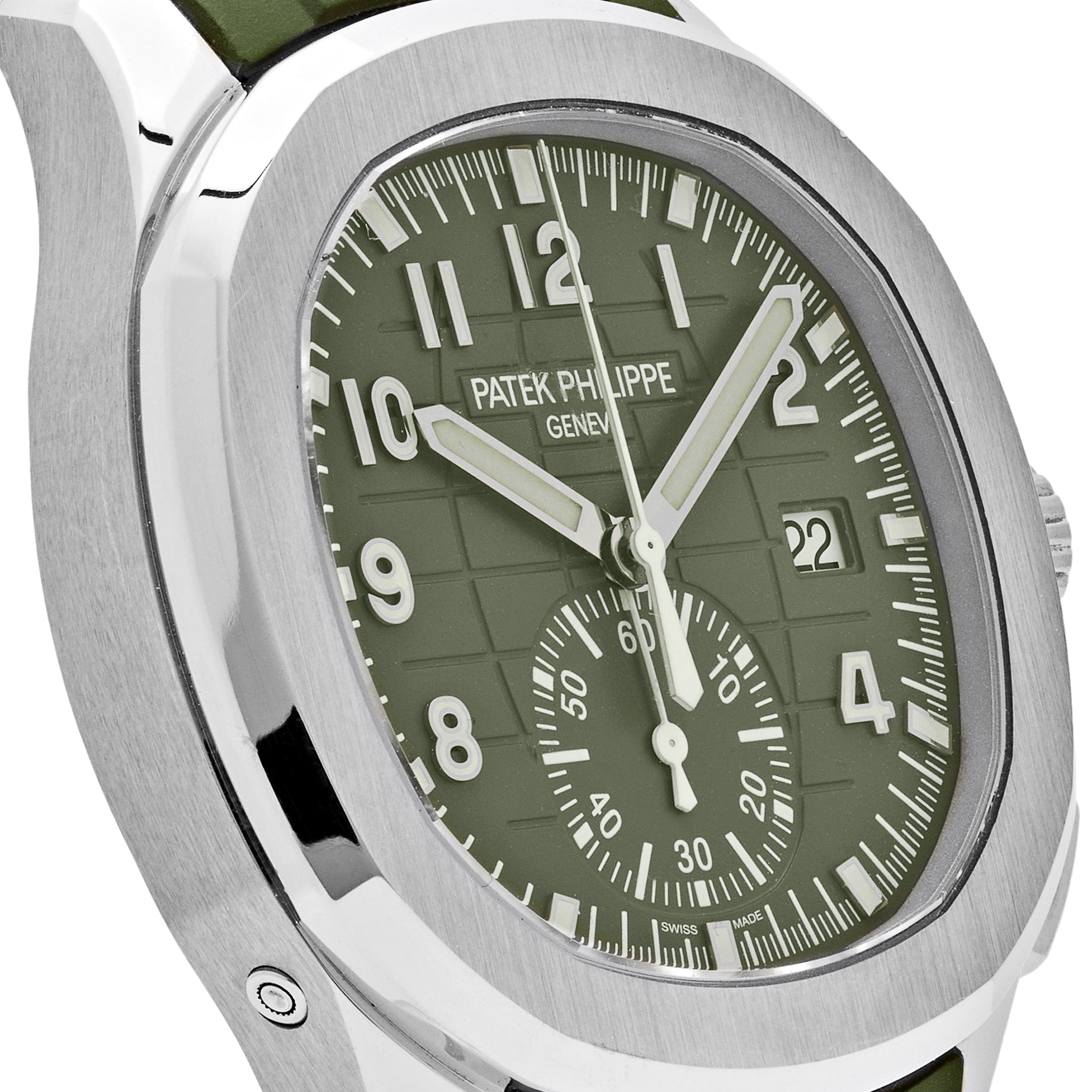 Patek Philippe Aquanaut 5968G-010 Chronograph White Gold Khaki Green Dial (2021)
