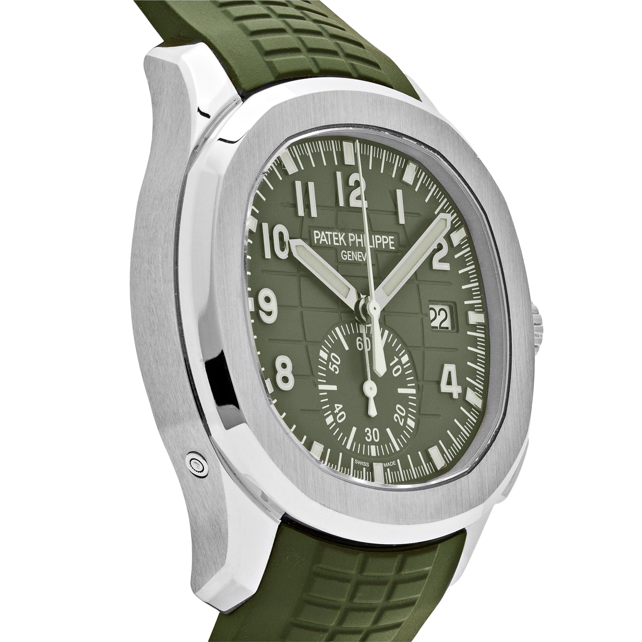 Patek Philippe Aquanaut 5968G-010 Chronograph White Gold Khaki Green Dial Uncut strap (2024)