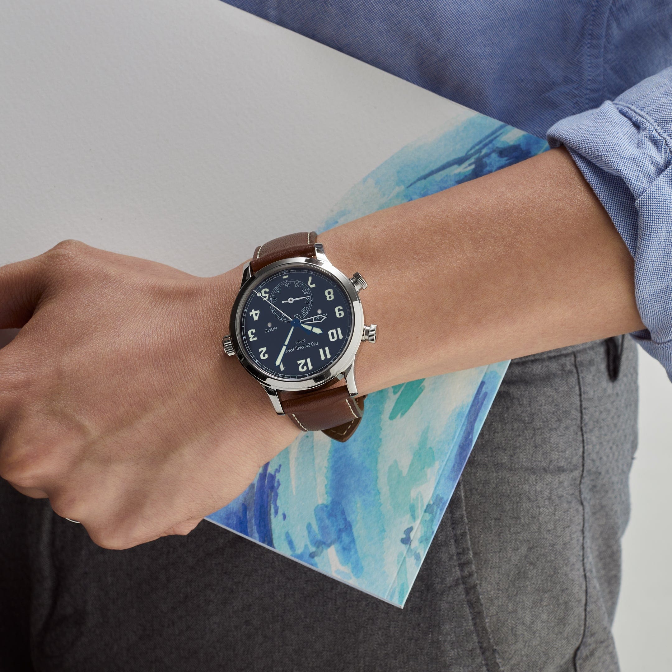 Patek Philippe Calatrava 5524G-001 'Pilot' Travel Time White Gold (2023)