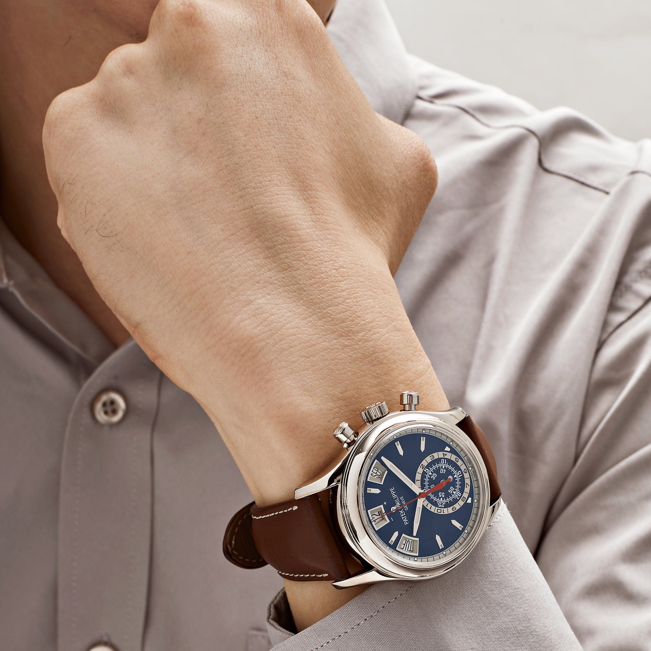 Patek Philippe Complications 5960/01G-001 Annual Calendar Chronograph White Gold (2021)