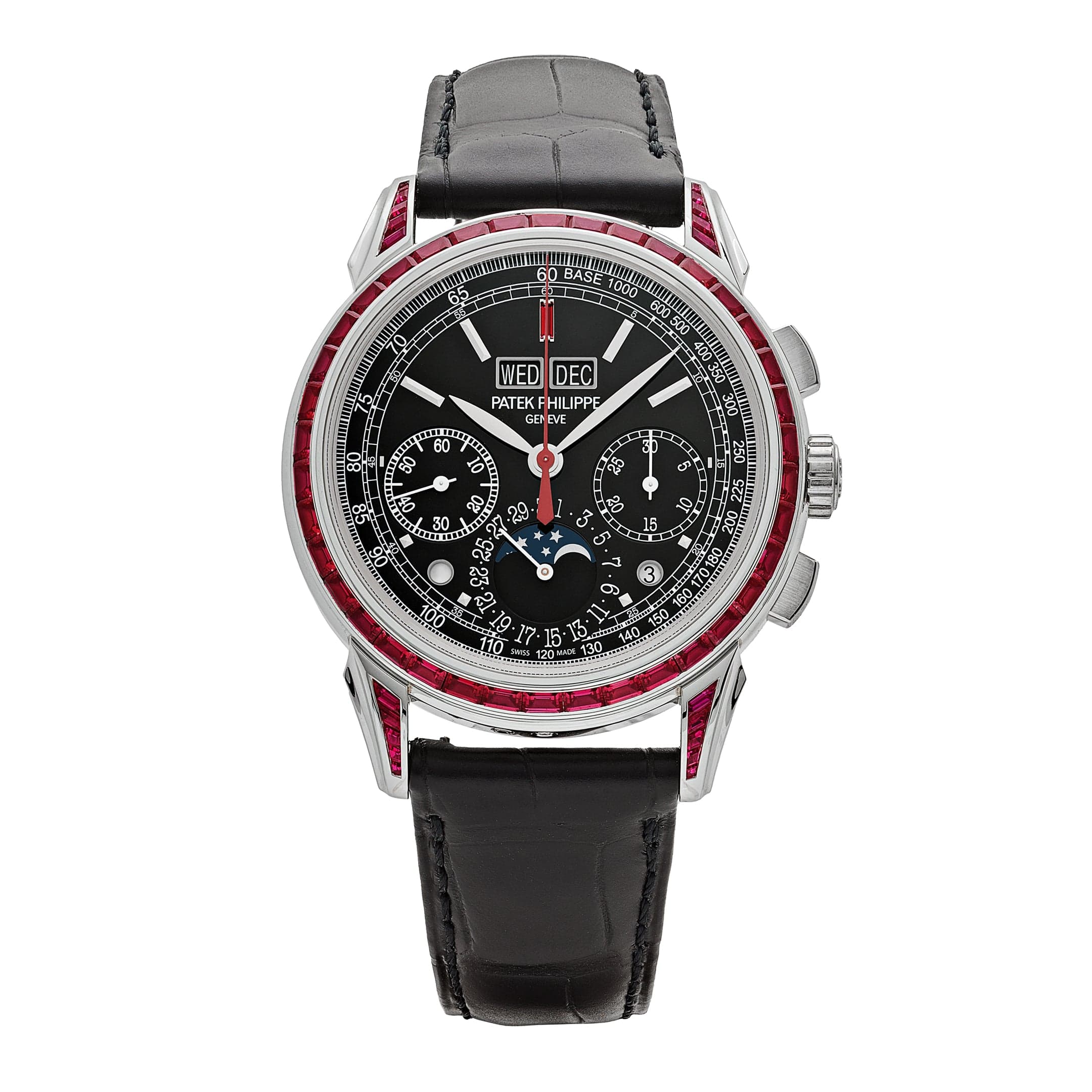 Patek Philippe Grand Complications  5271/12P-001 Perpetual Calendar  Platinum Black Dial Ruby Bezel