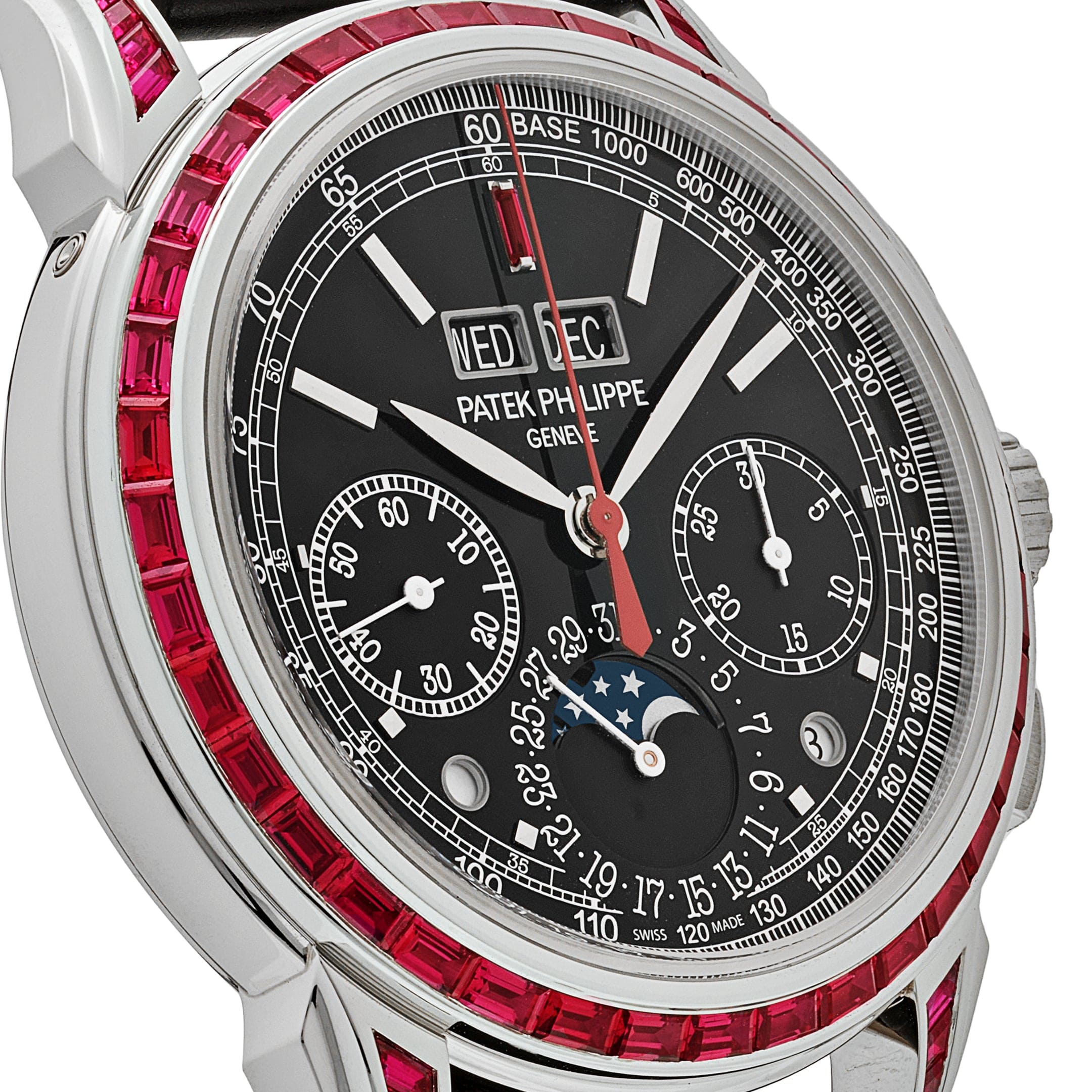 Patek Philippe Grand Complications  5271/12P-001 Perpetual Calendar  Platinum Black Dial Ruby Bezel