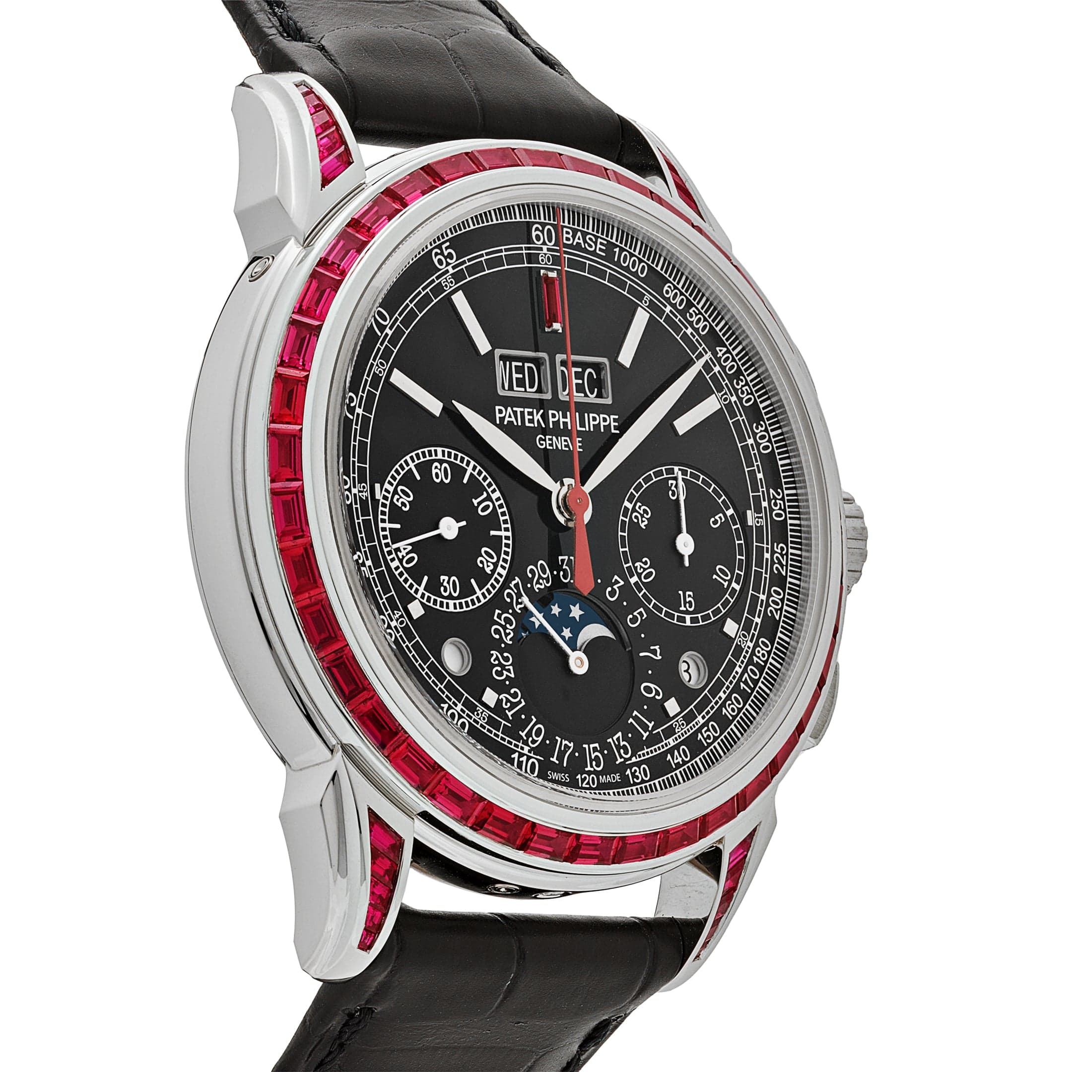 Patek Philippe Grand Complications  5271/12P-001 Perpetual Calendar  Platinum Black Dial Ruby Bezel