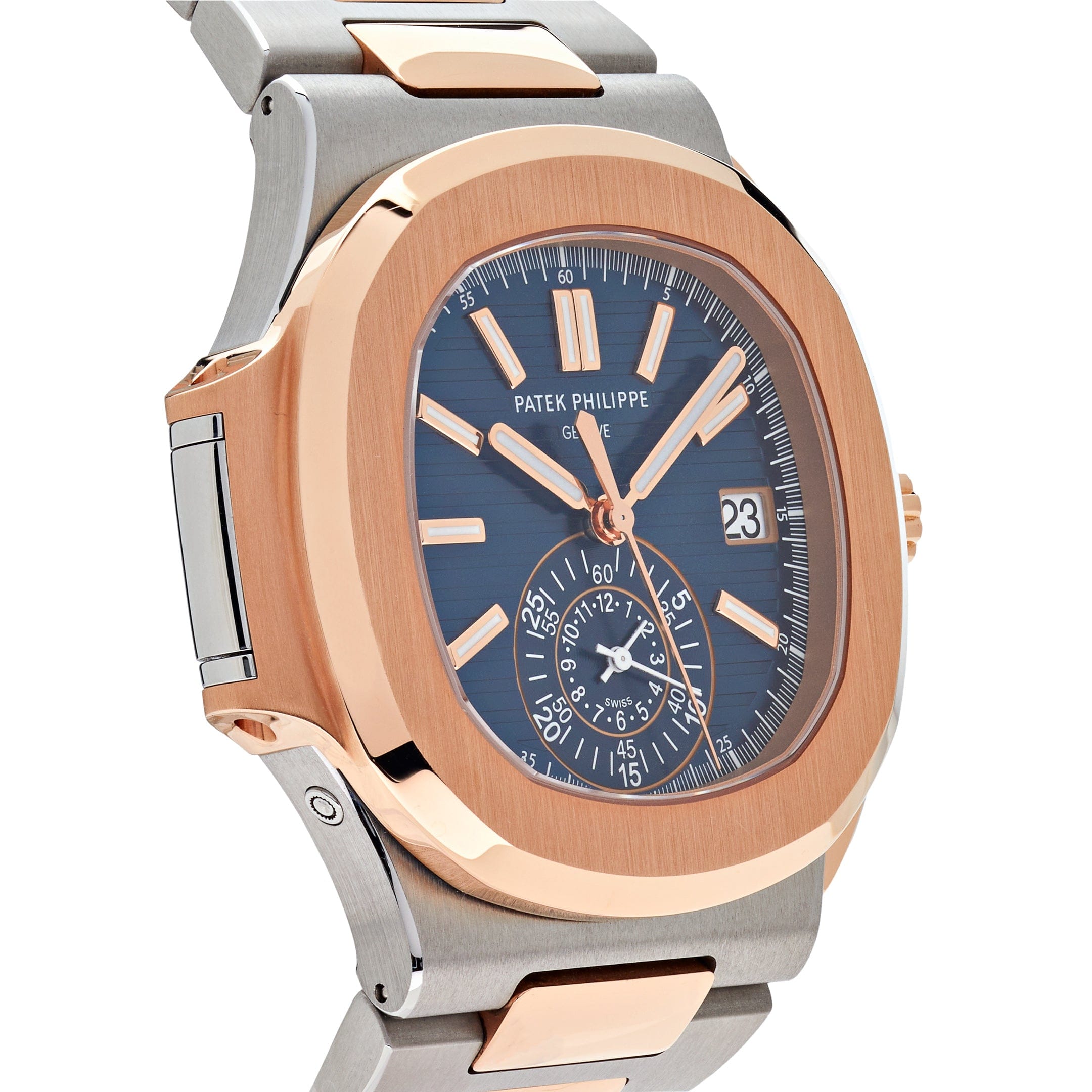 Patek Philippe Nautilus 5980/1AR-001 Chronograph Stainless Steel Rose Gold Blue Dial (2019)