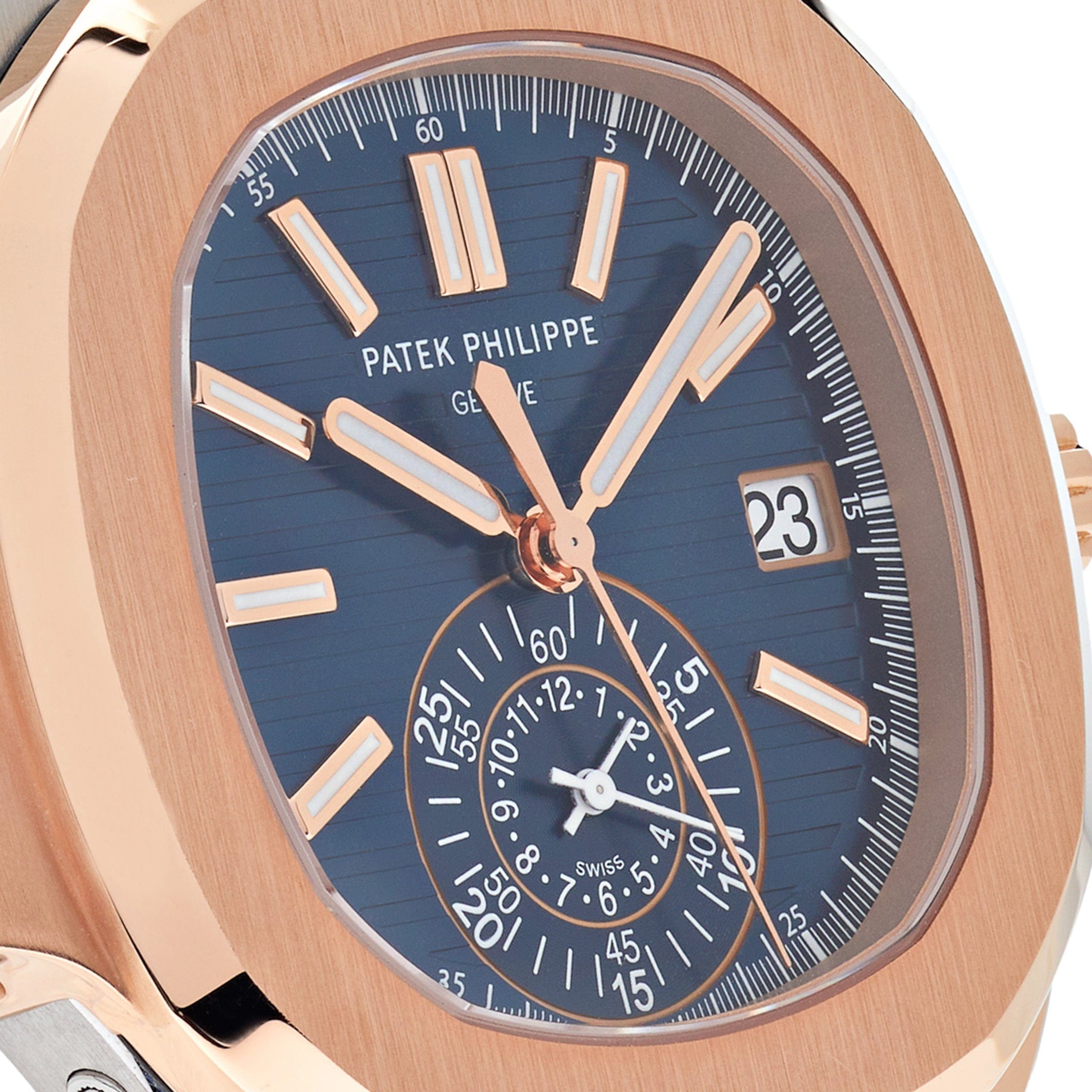 Patek Philippe Nautilus 5980/1AR-001 Chronograph Stainless Steel Rose Gold Blue Dial (2024)