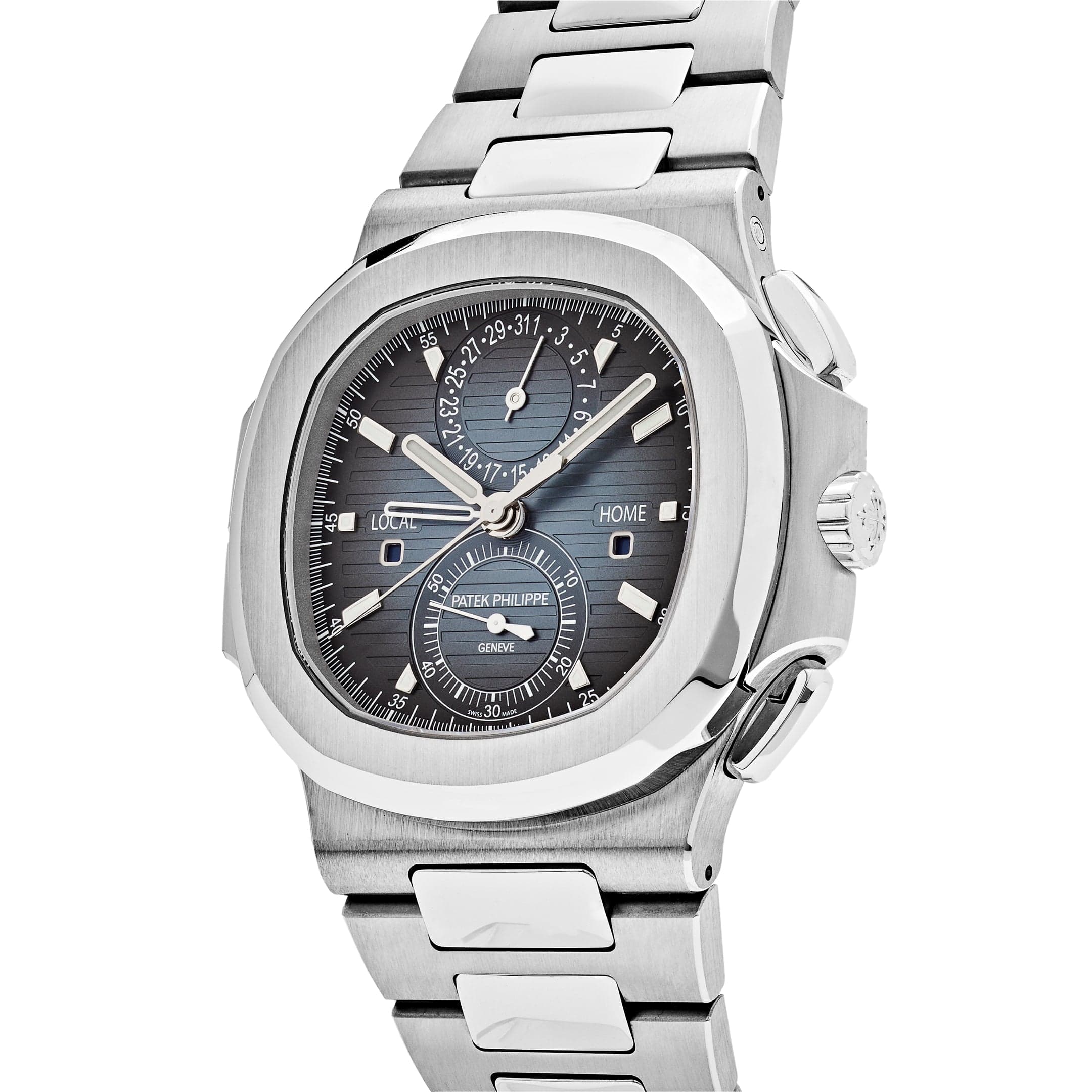 Patek Philippe Nautilus 5990/1A-011 'Travel Time' Flyback Chronograph Stainless Steel Blue Dial