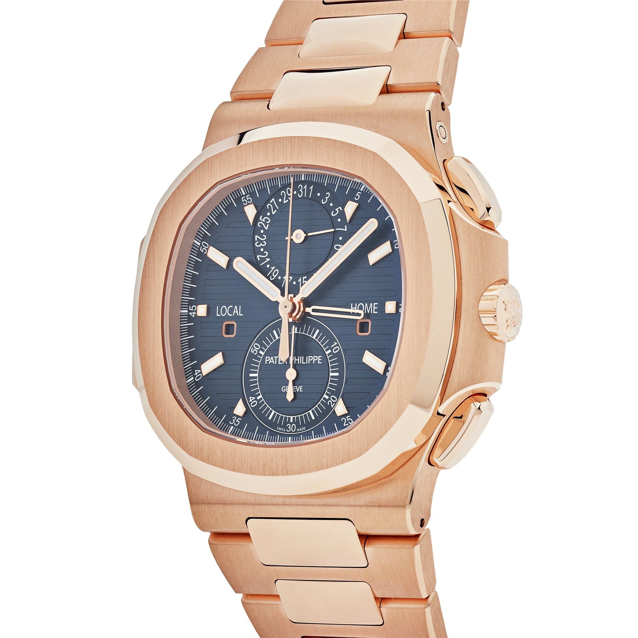 Patek Philippe Nautilus 5990/1R-001 Travel Time Flyback Chronograph Rose Gold Blue Dial (2024)