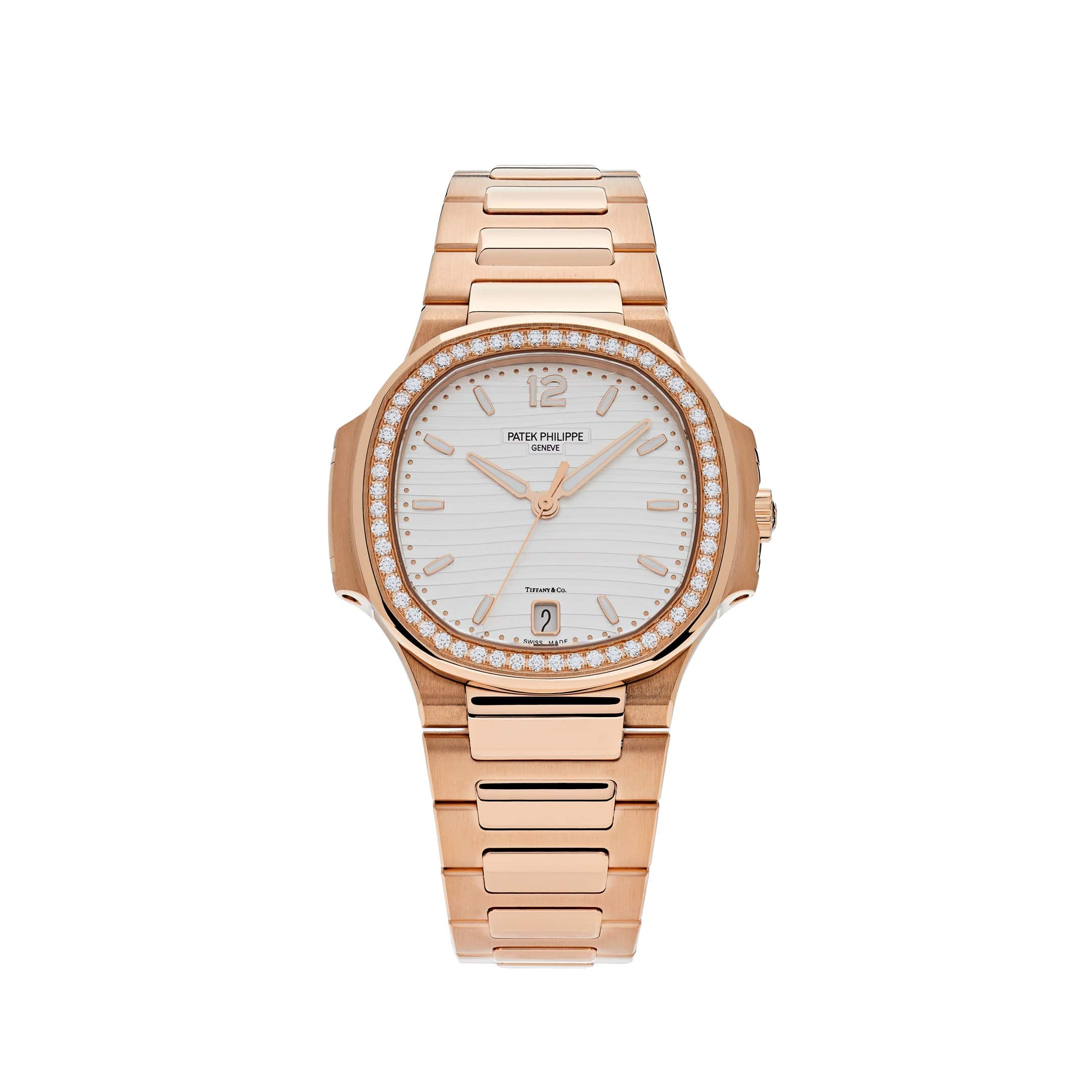 Patek Philippe Nautilus 7118/1200R-001 'Ladies Automatic Tiffany & Co.' Rose Gold Diamond Bezel