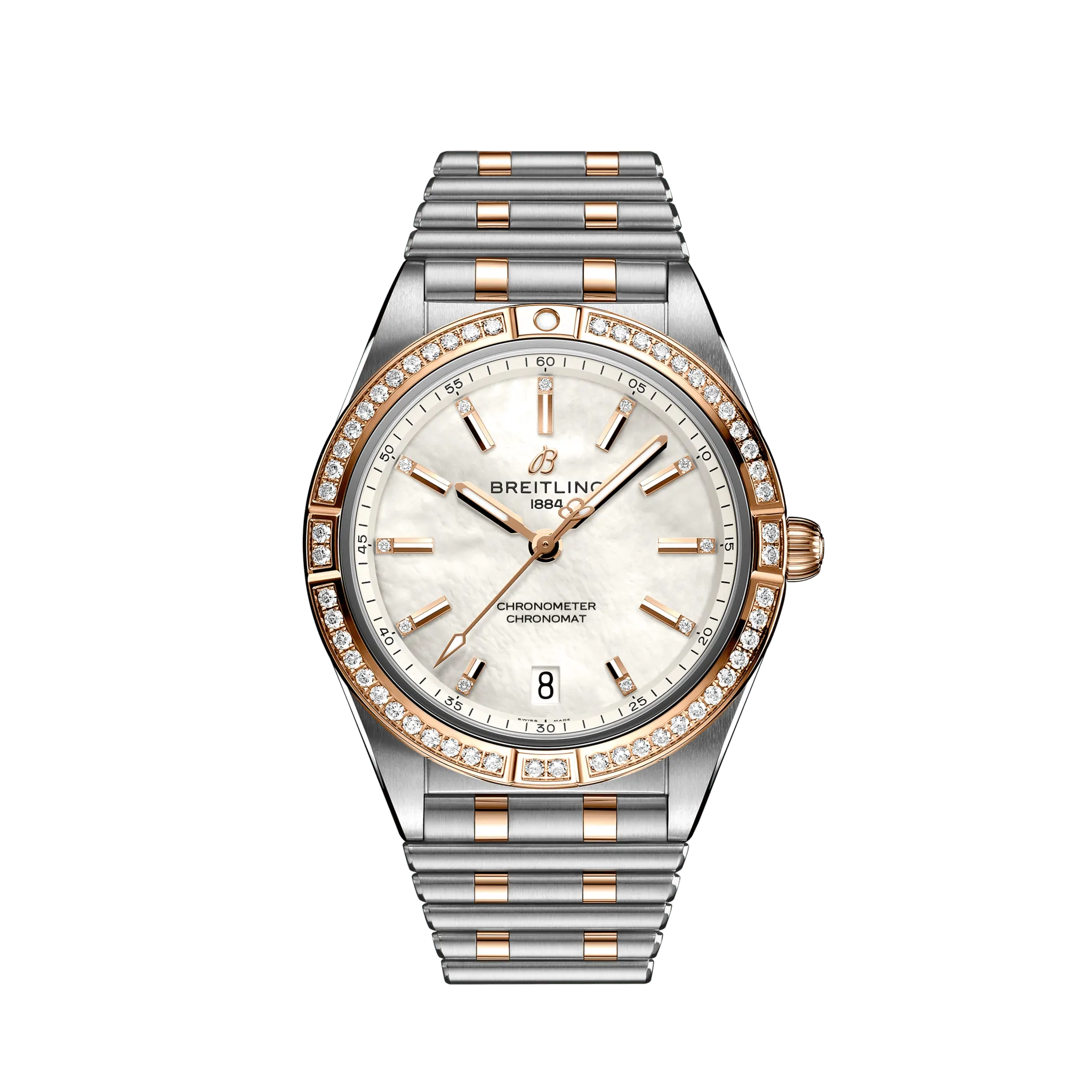 Breitling Chronomat Automatic 36 18k Red Gold & Stainless Steel & Diamond Men's Watch - Premium Luxury Product
