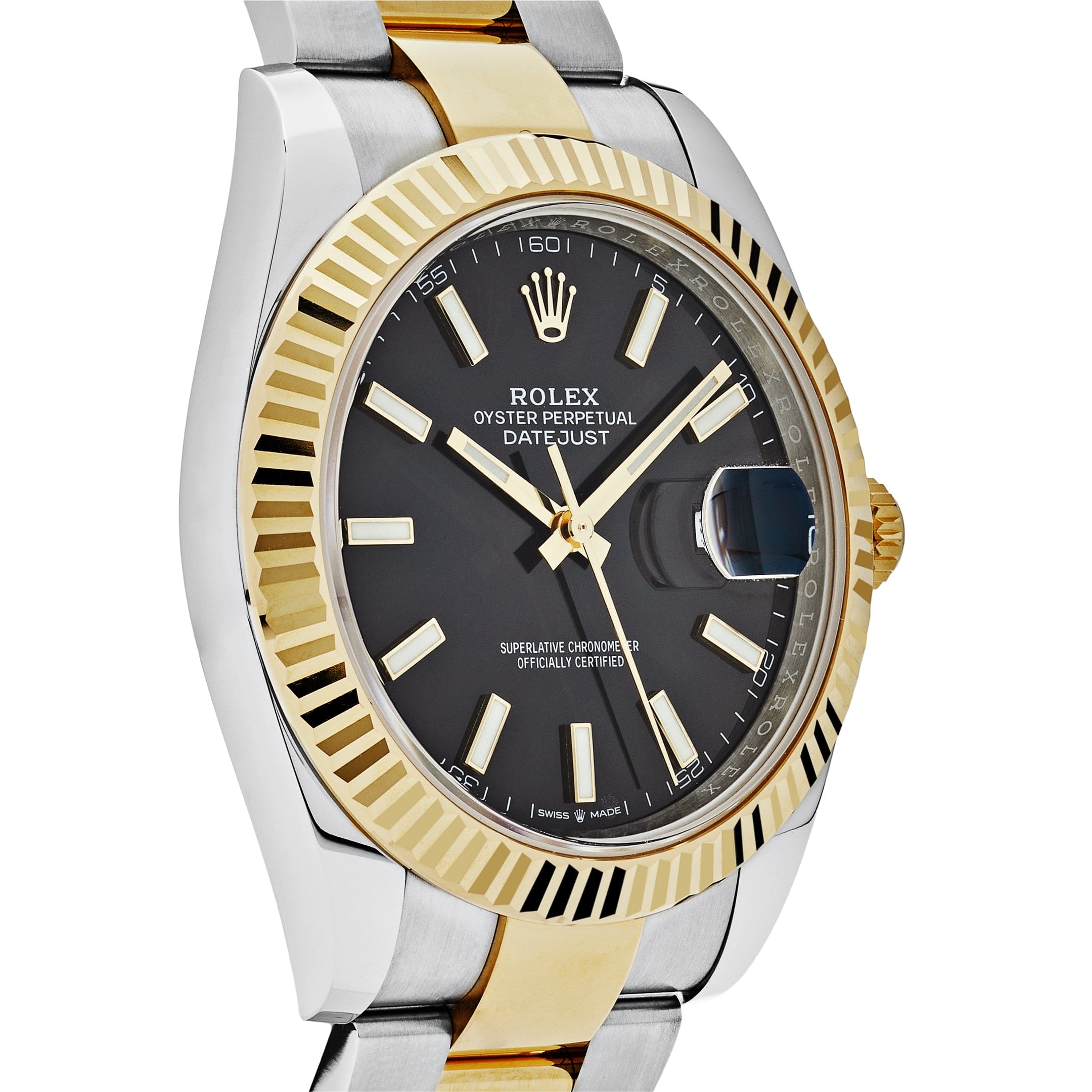 Rolex Datejust 126333 Yellow Gold Stainless Steel Black Dial Oyster