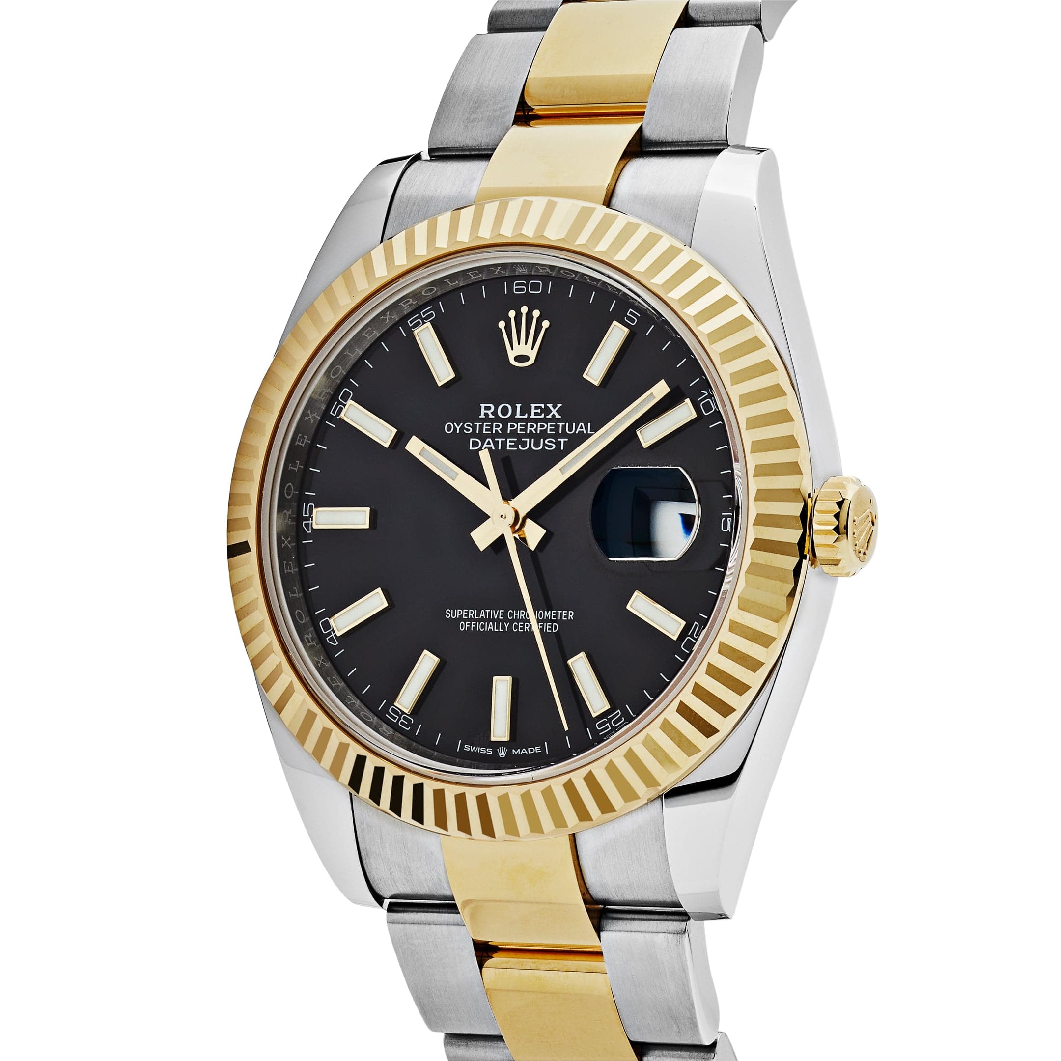 Rolex Datejust 126333 Yellow Gold Stainless Steel Black Dial Oyster