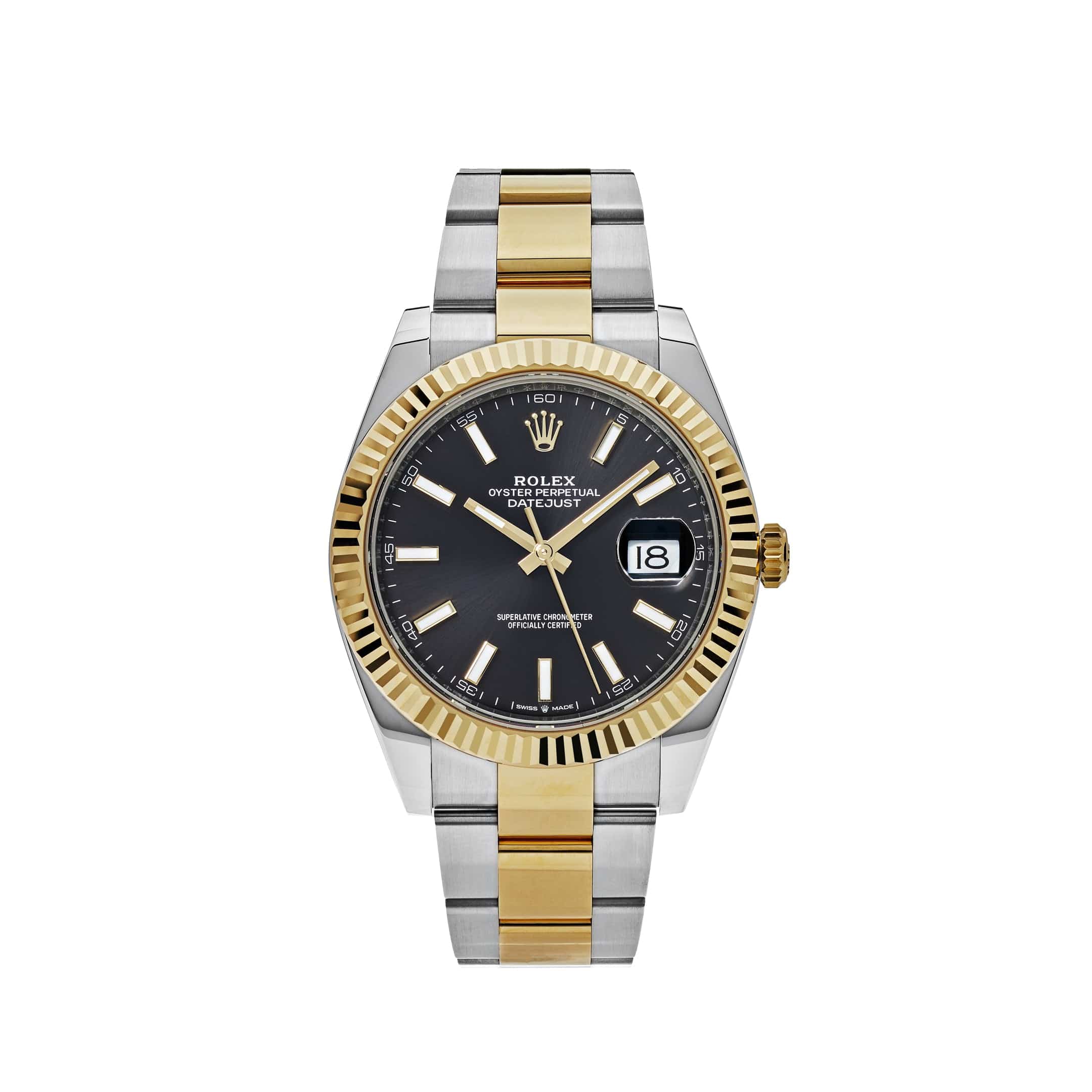 Rolex Datejust 126333 Yellow Gold Stainless Steel Black Dial Oyster
