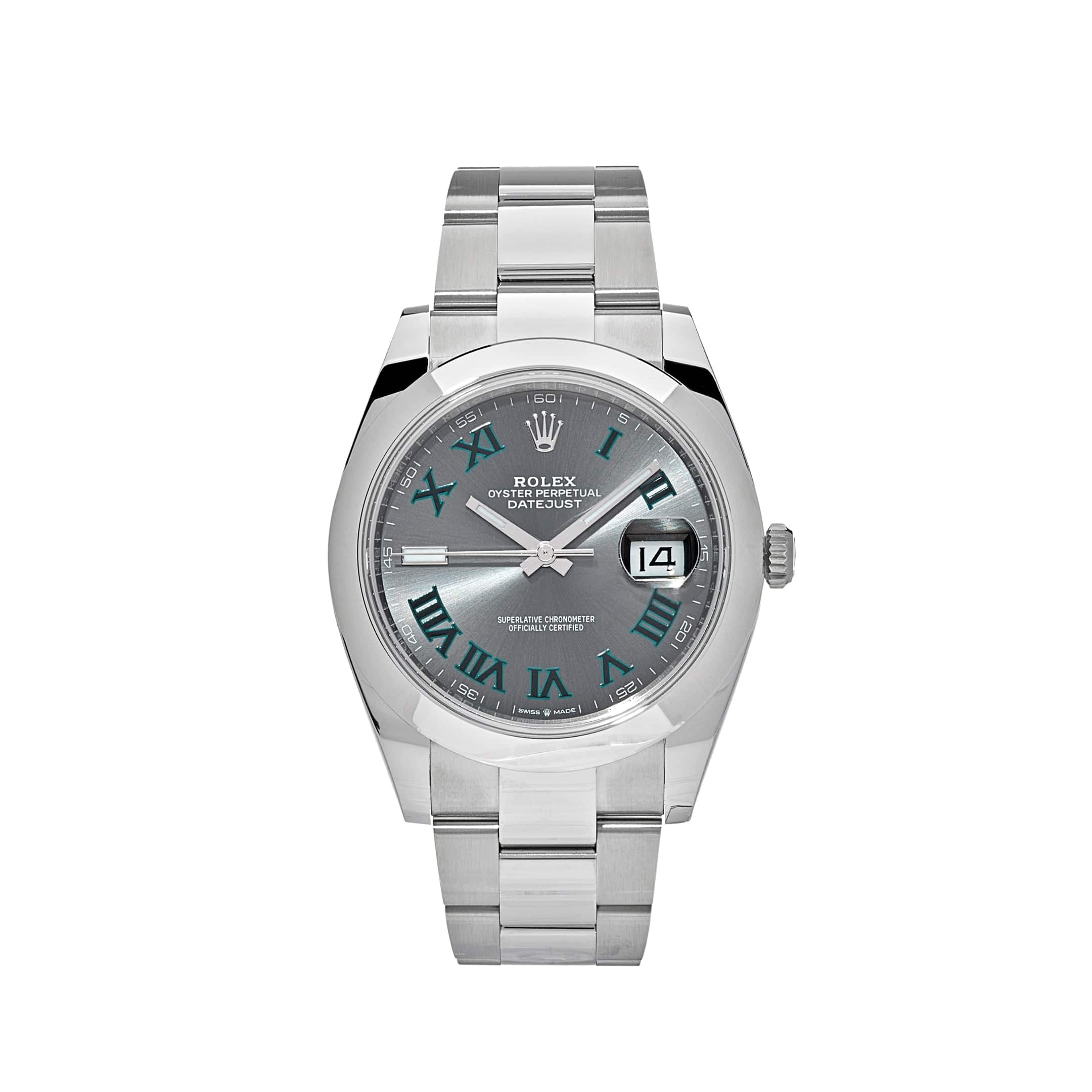 Rolex Datejust 126300 'Wimbledon' Stainless Steel Slate Dial Jubilee