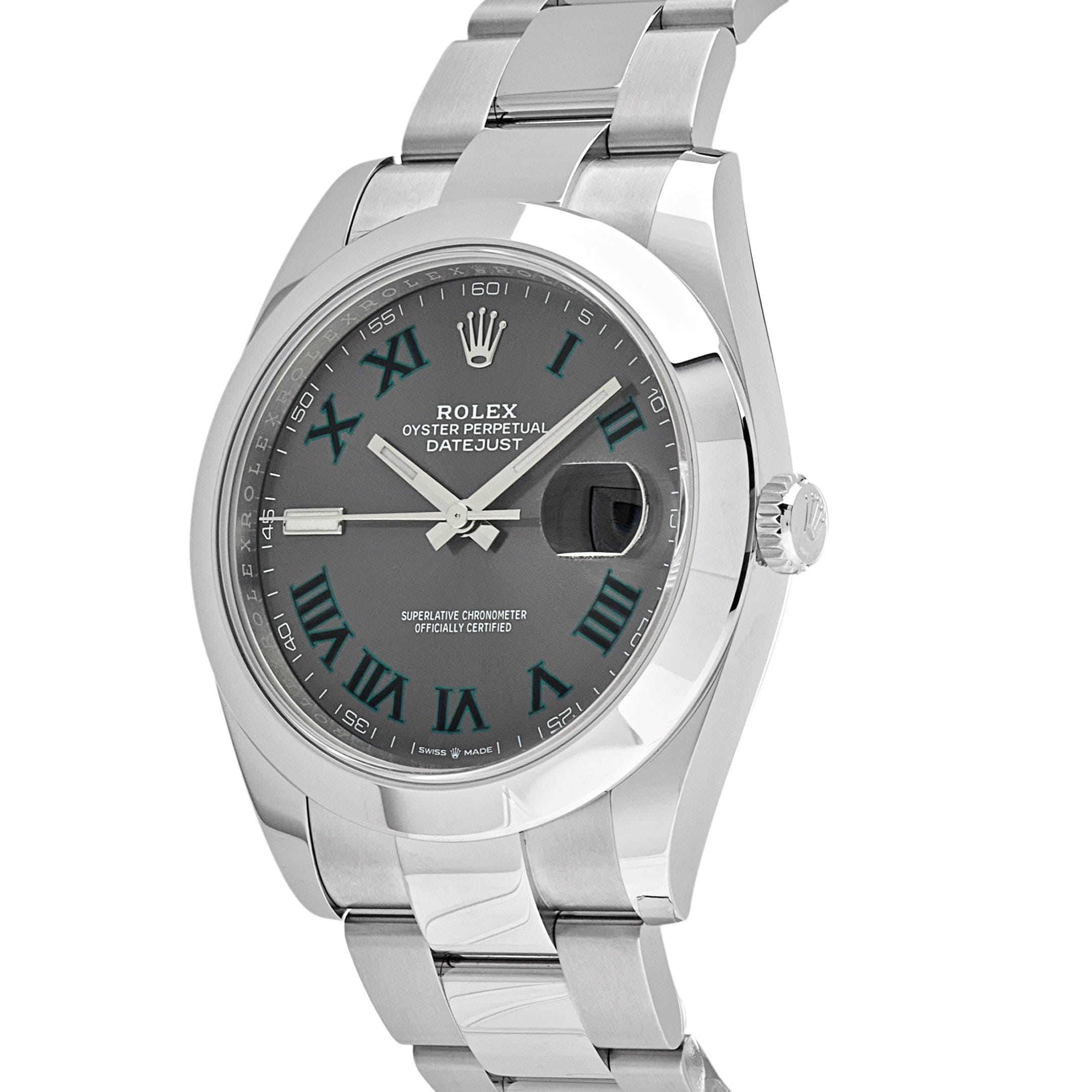Rolex Datejust 126300 'Wimbledon' Stainless Steel Slate Dial Jubilee