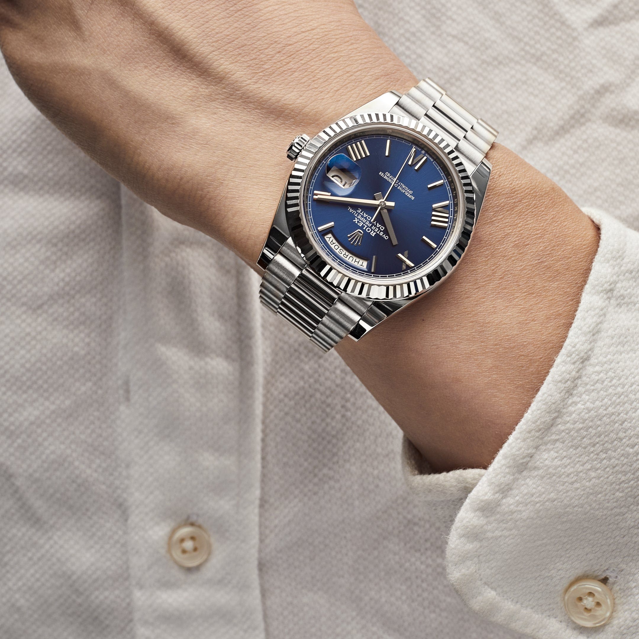 Rolex Day-Date 228239 White Gold Blue Dial (2018)