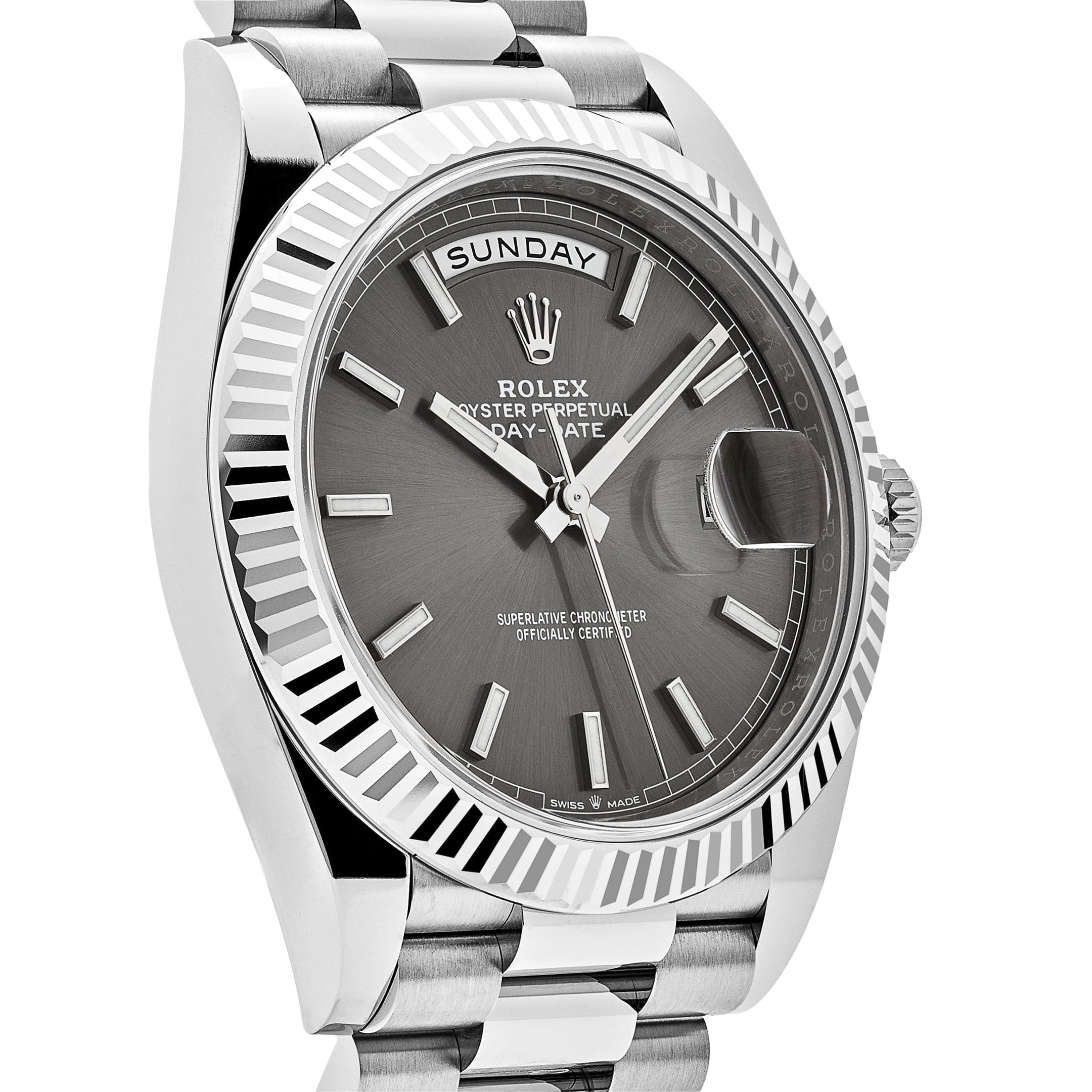 Rolex Day-Date 228239 White Gold Slate Rhodium Grey Dial (2024)