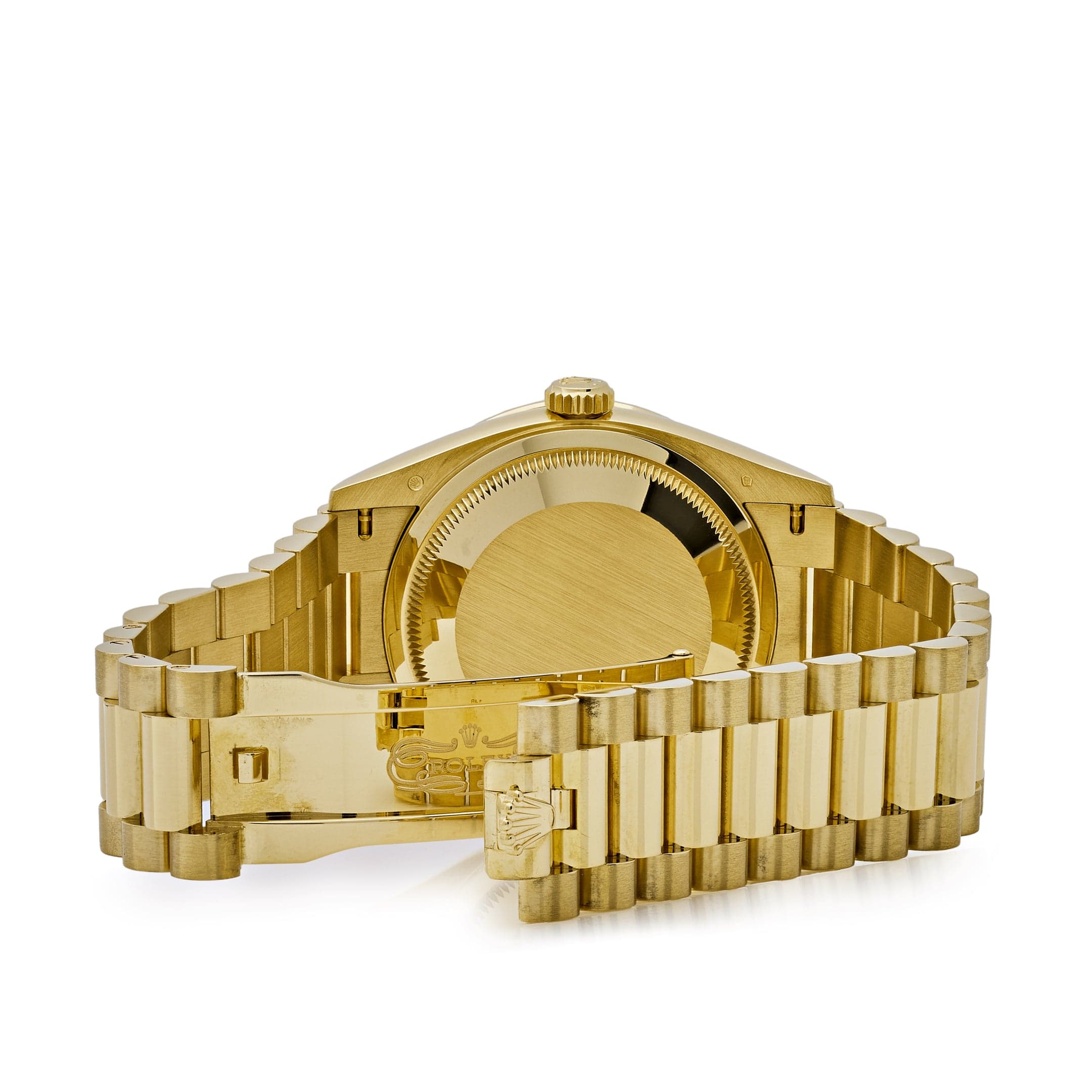 Rolex Day-Date 128348RBR Yellow Gold Diamond Bezel Turquoise Diamond Dial