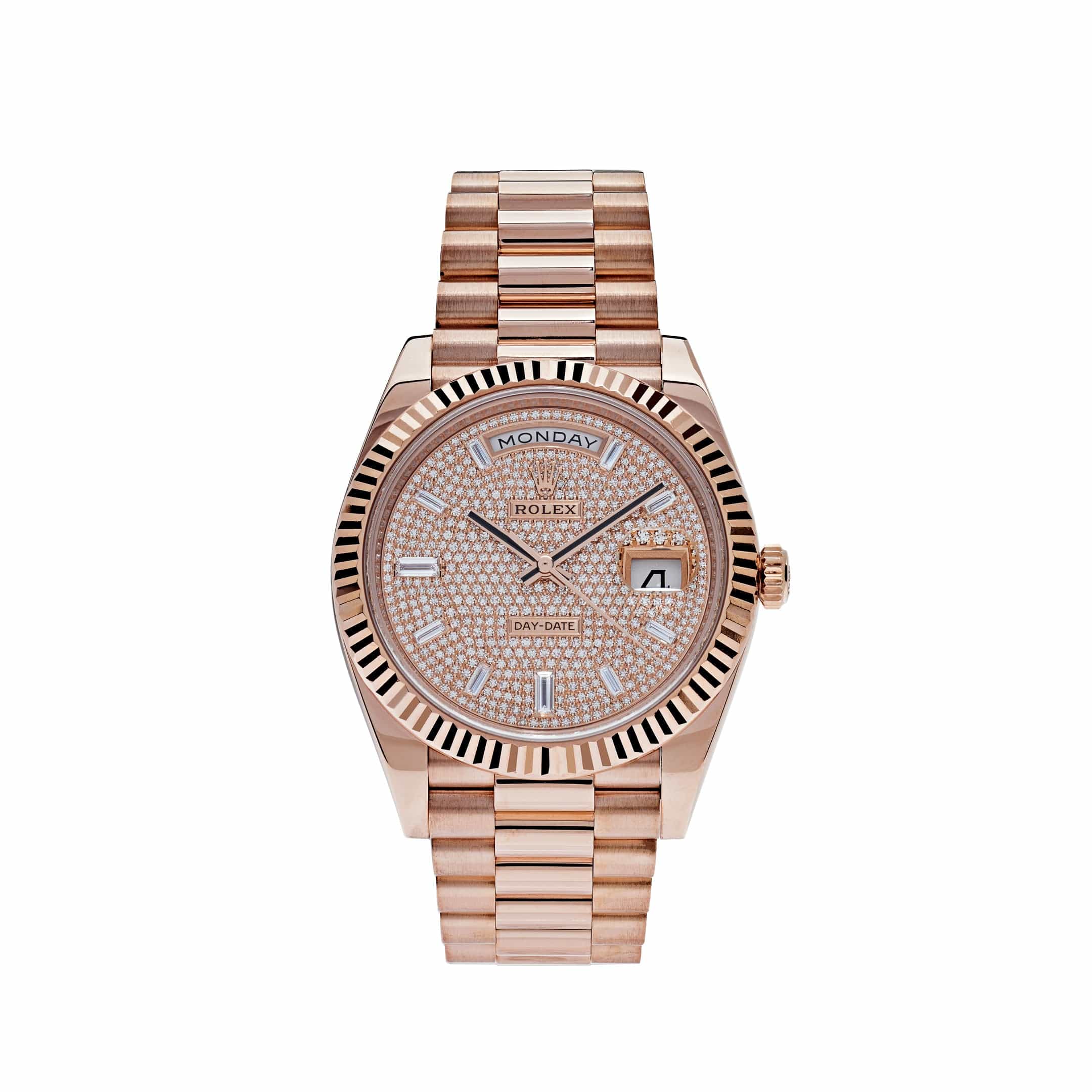 Rolex Day-Date 228235 Rose Gold Baguette Diamond Paved Dial (2022)