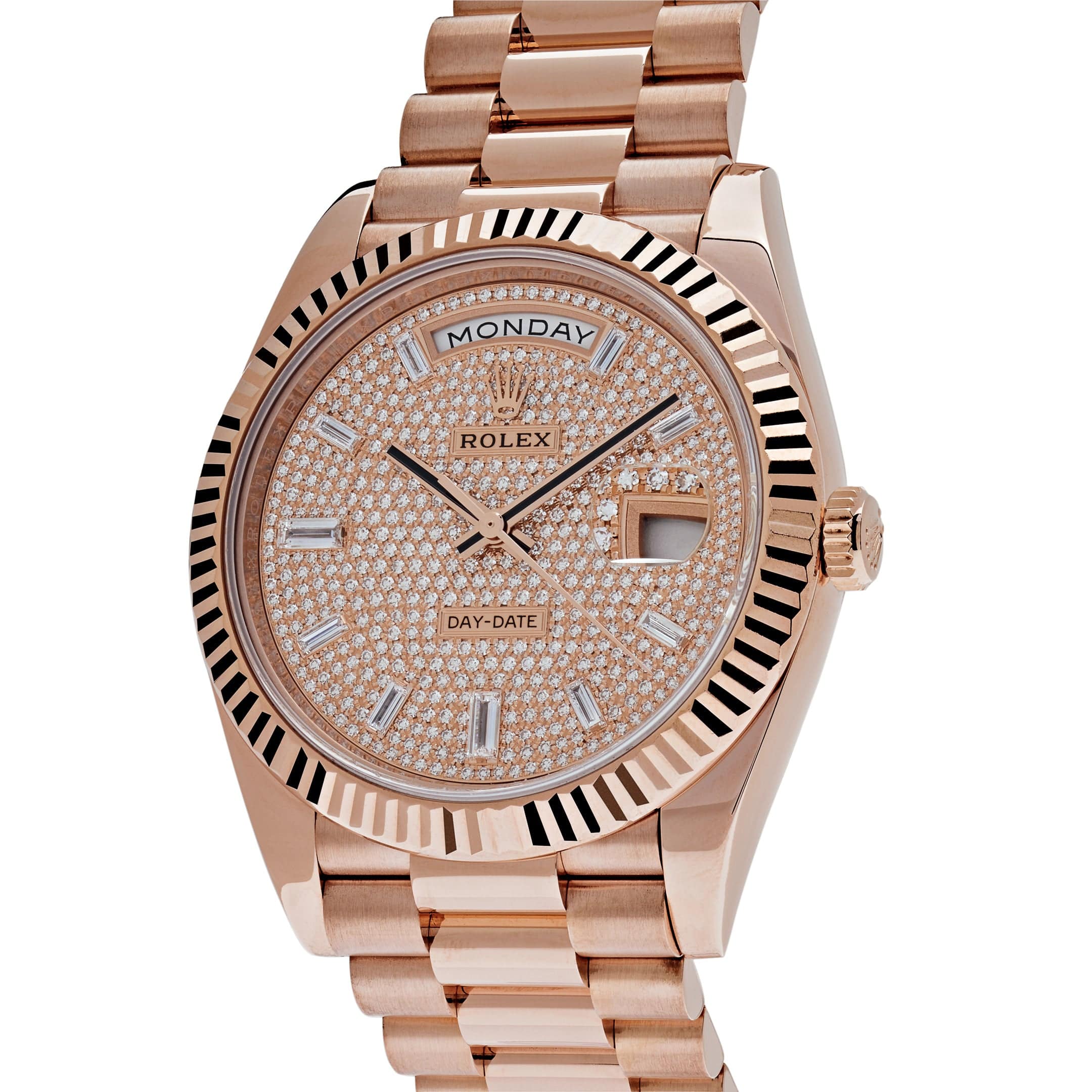 Rolex Day-Date 228235 Rose Gold Baguette Diamond Paved Dial (2022)