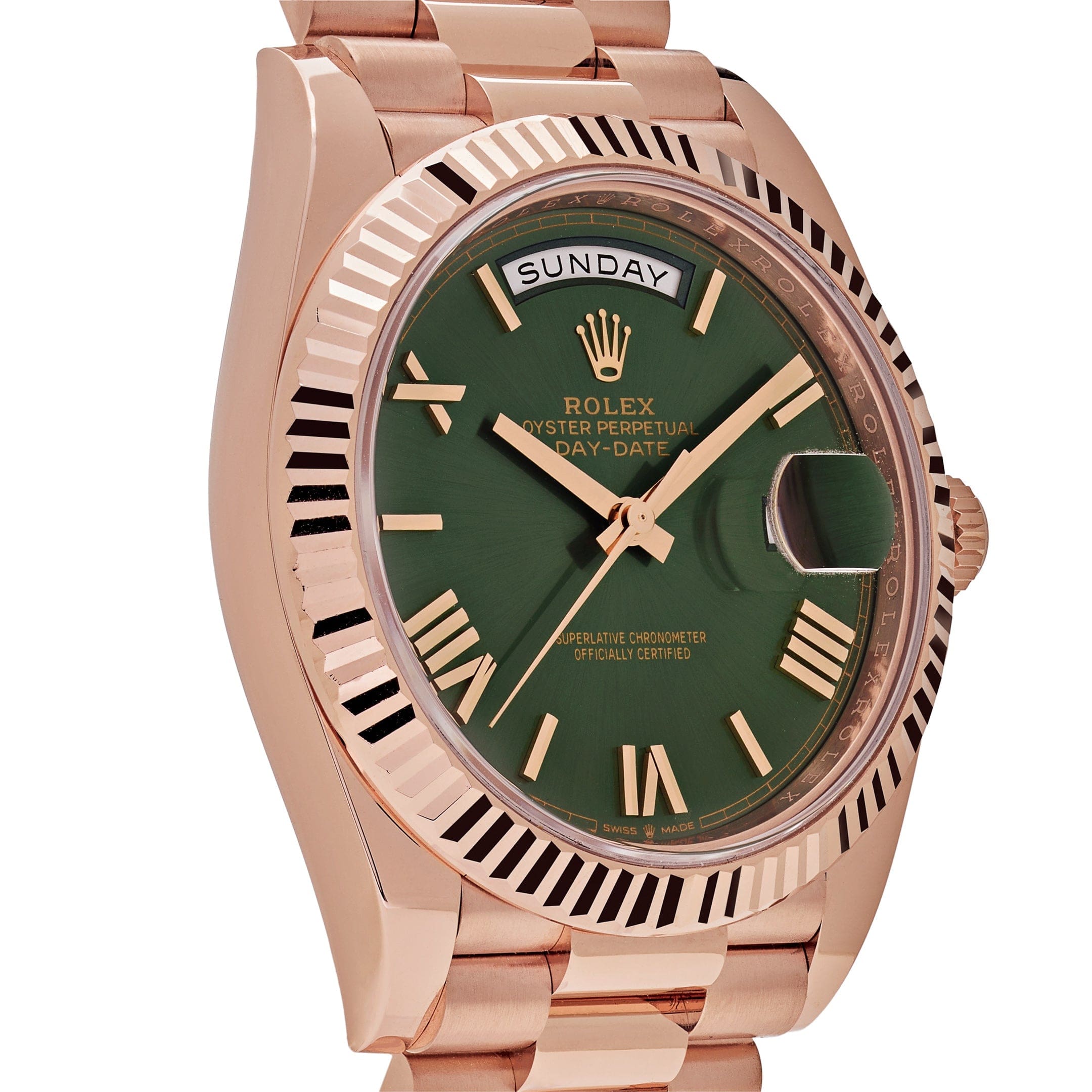 Rolex Day-Date 228235 Rose Gold Olive Green Dial (2023)