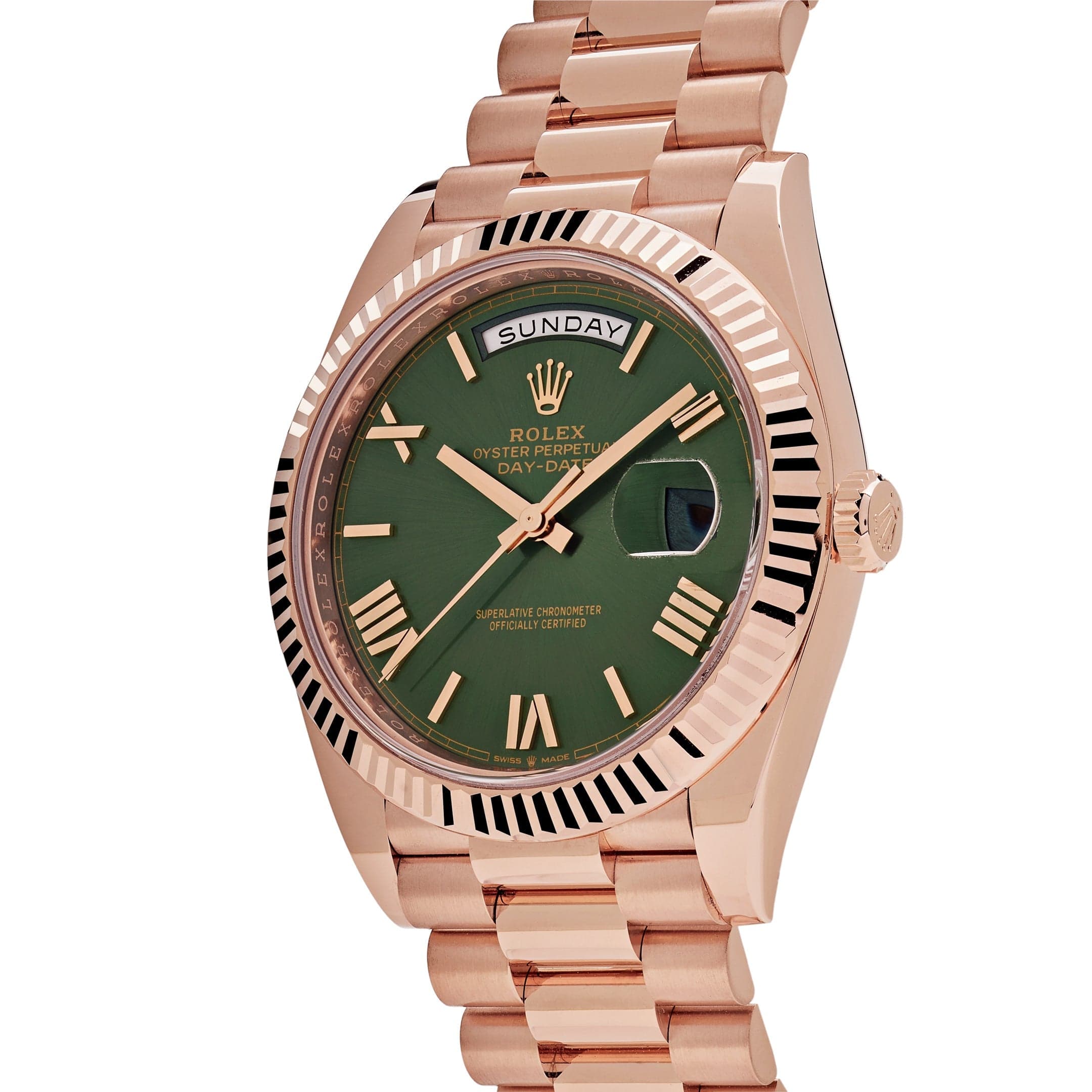 Rolex Day-Date 228235 Rose Gold Olive Green Dial (2023)