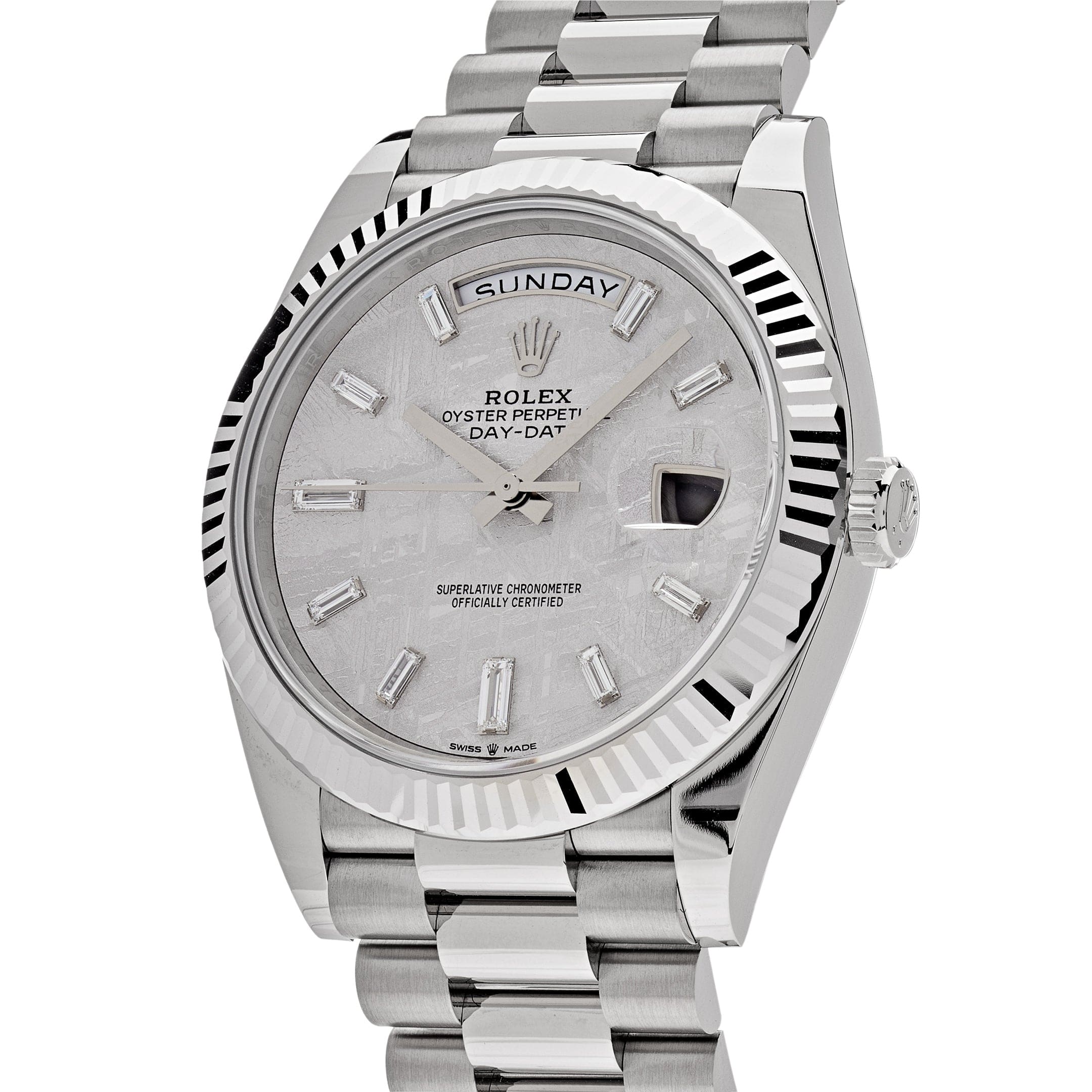 Rolex Day-Date 228239 White Gold Meteorite Diamond Dial