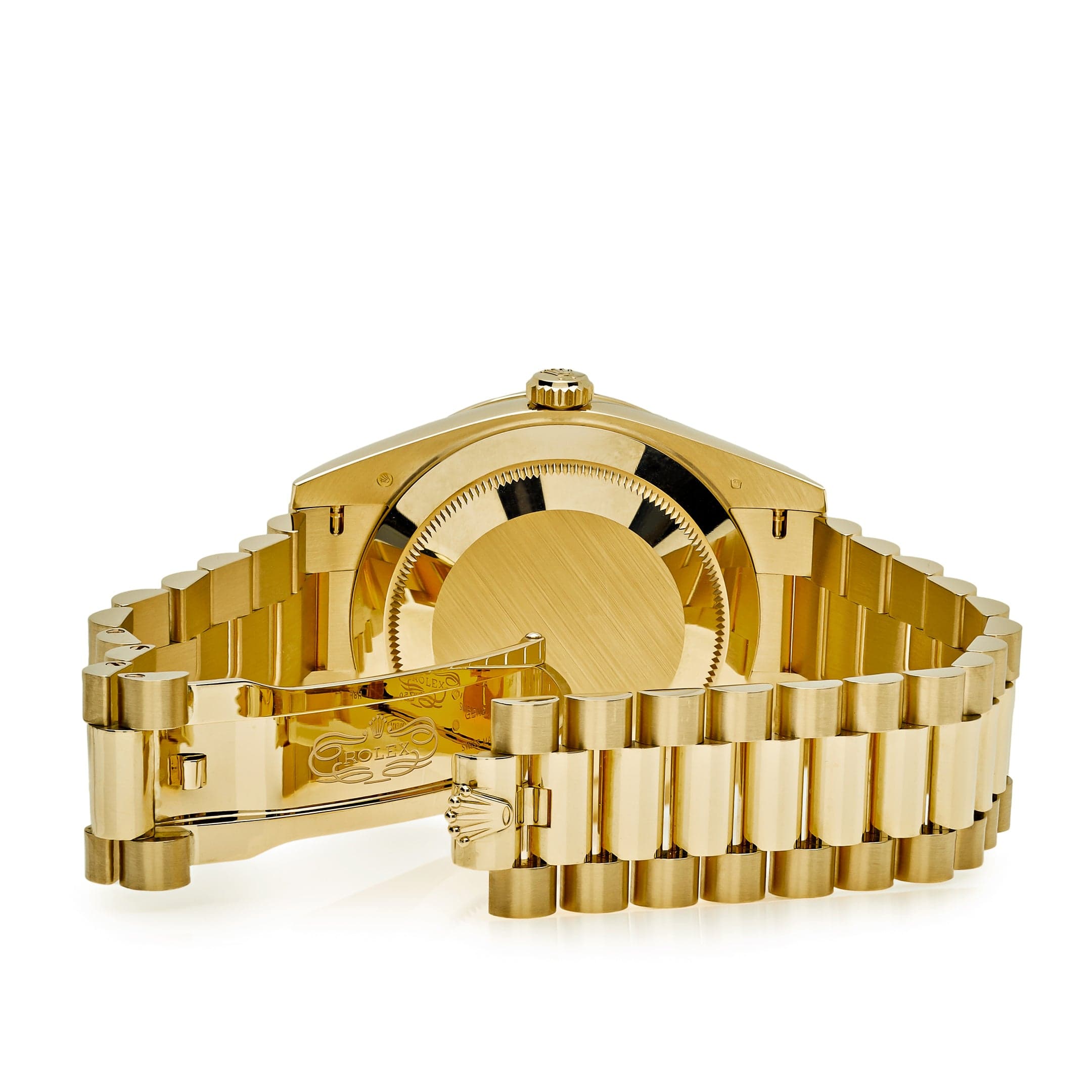 Rolex Day-Date 228348RBR Yellow Gold Diamond Bezel Champagne Diamond Dial