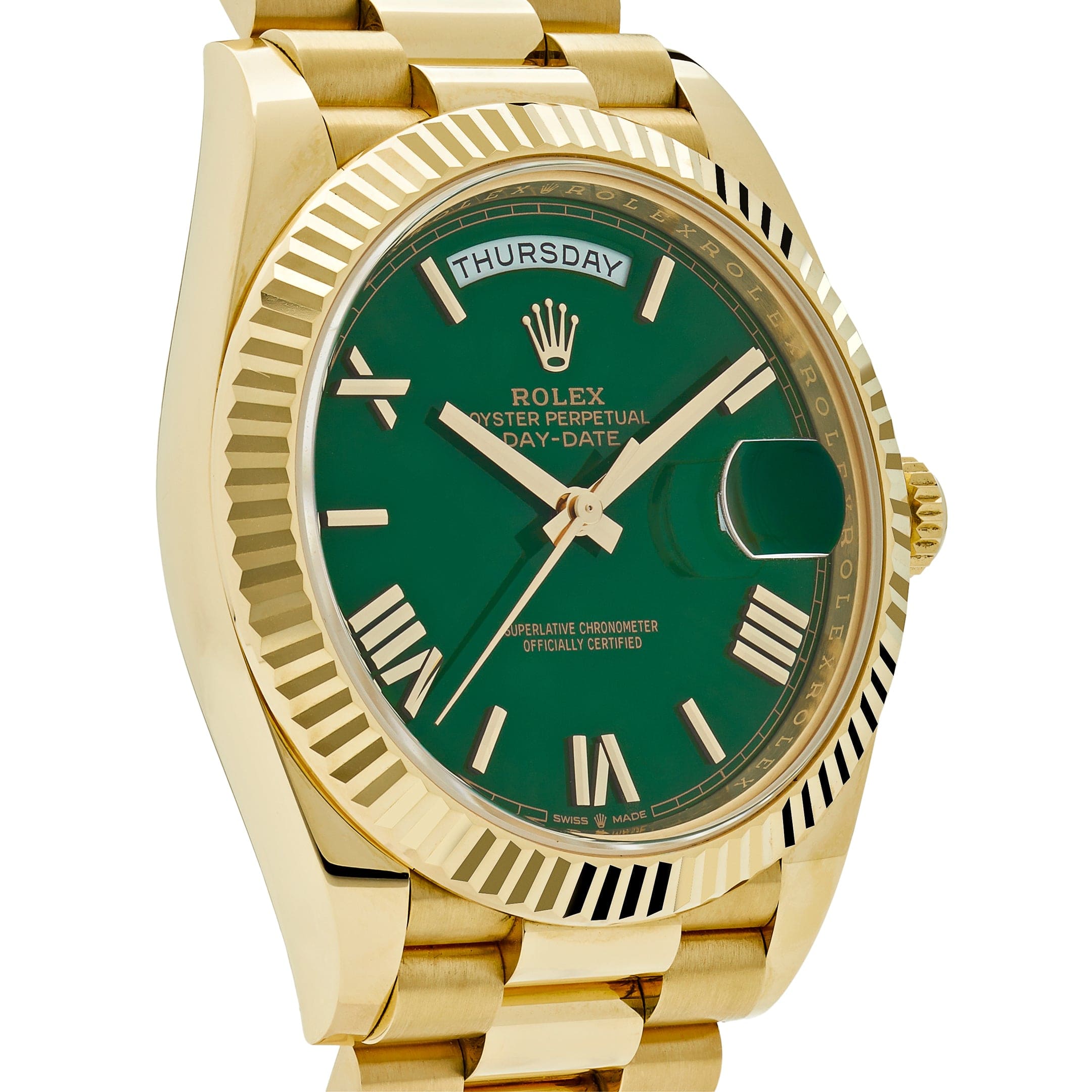 Rolex Day-Date 228238 Yellow Gold Green Roman Dial (2023)