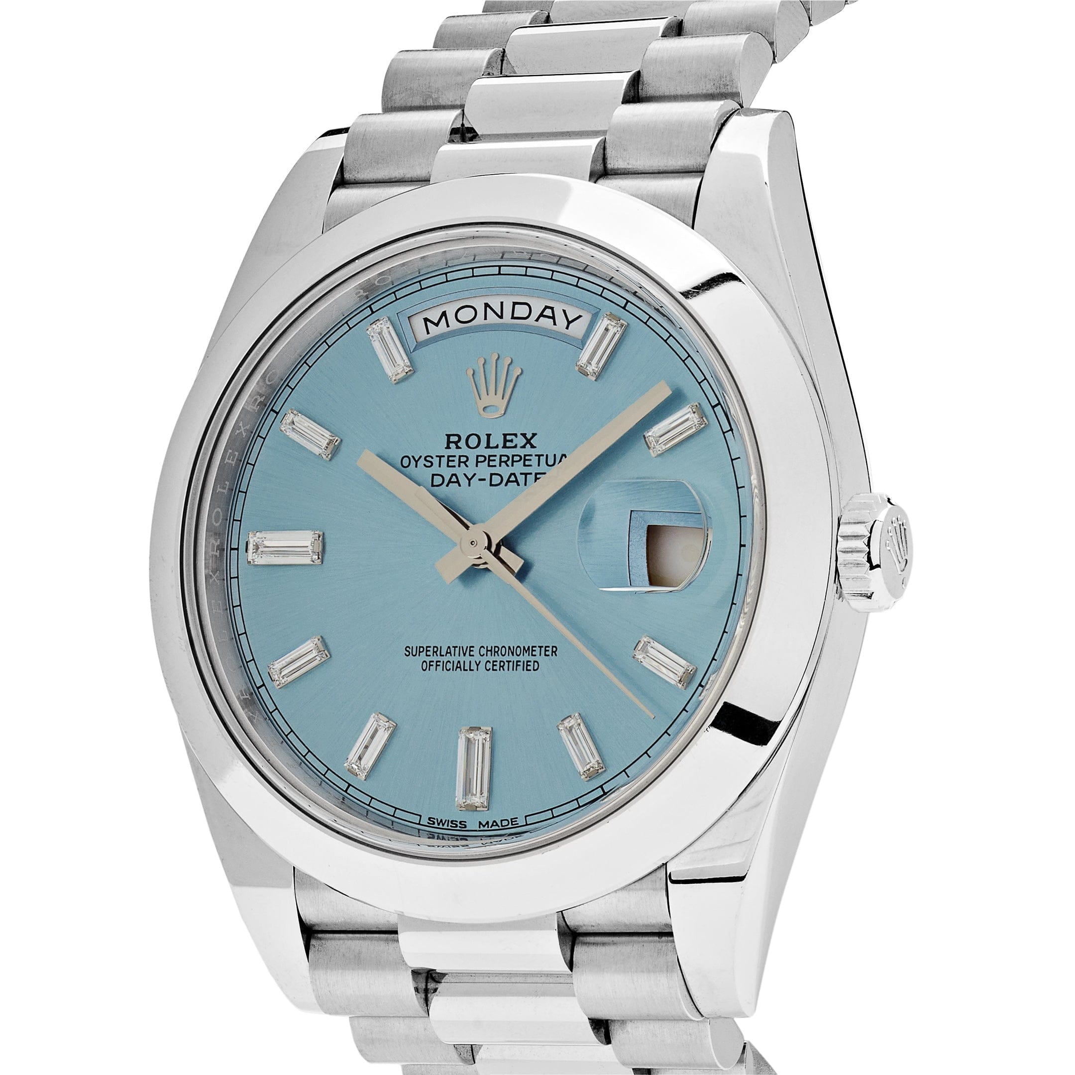 Rolex Day-Date 228206 Platinum Ice Blue Diamond Dial (2018)