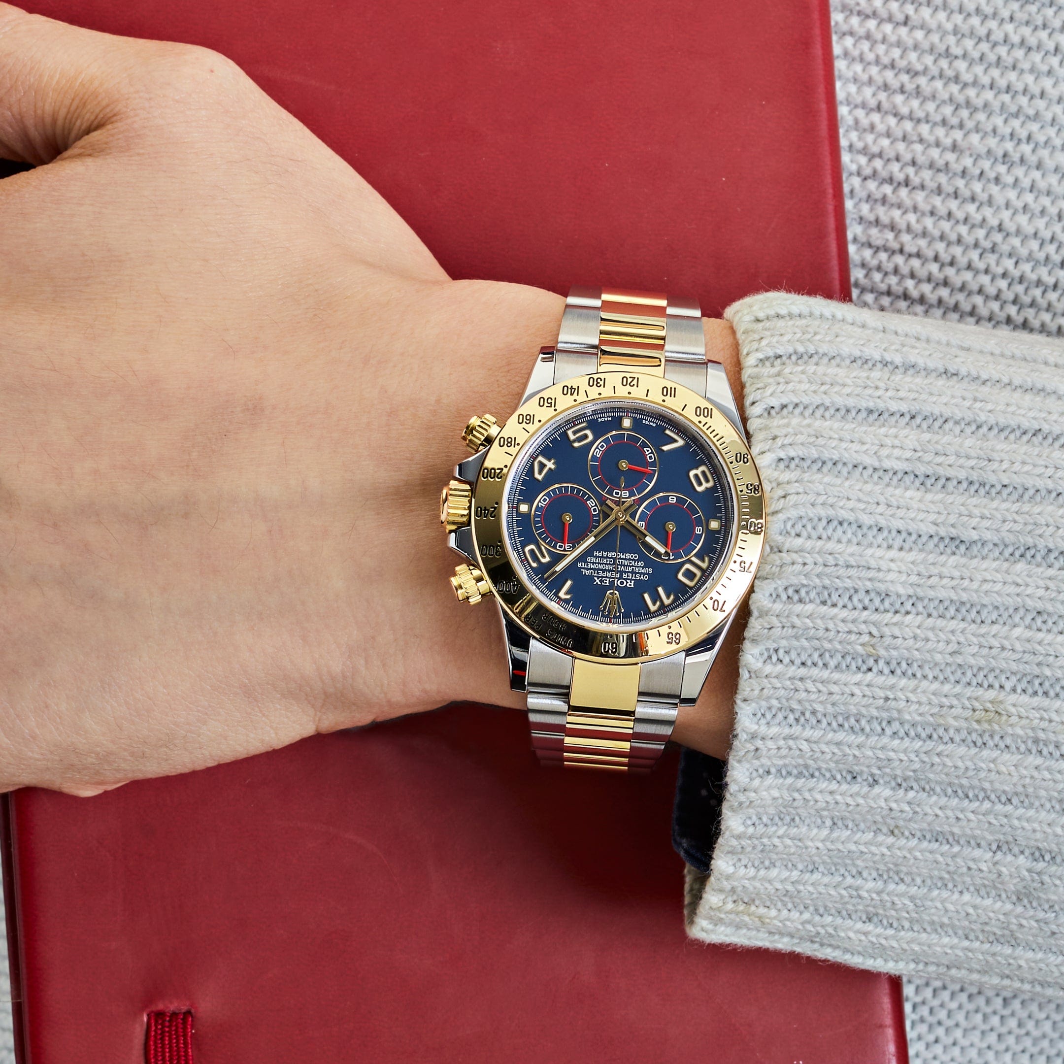 Rolex Daytona 116523 Stainless Steel and Yellow Gold Blue Dial