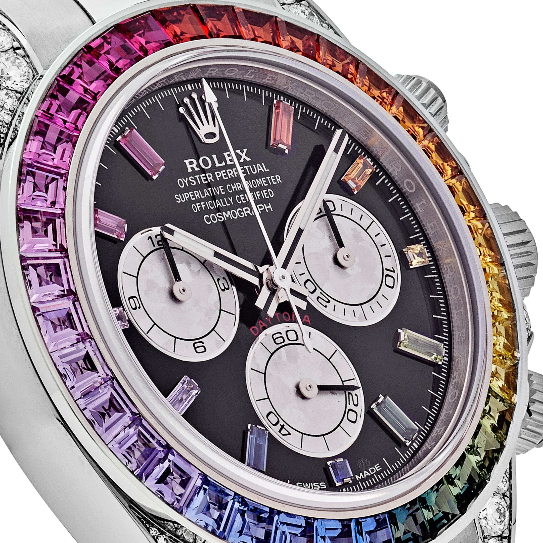 Rolex Daytona 116599RBOW 'Rainbow' White Gold Black Dial Sapphire Bezel (2023)