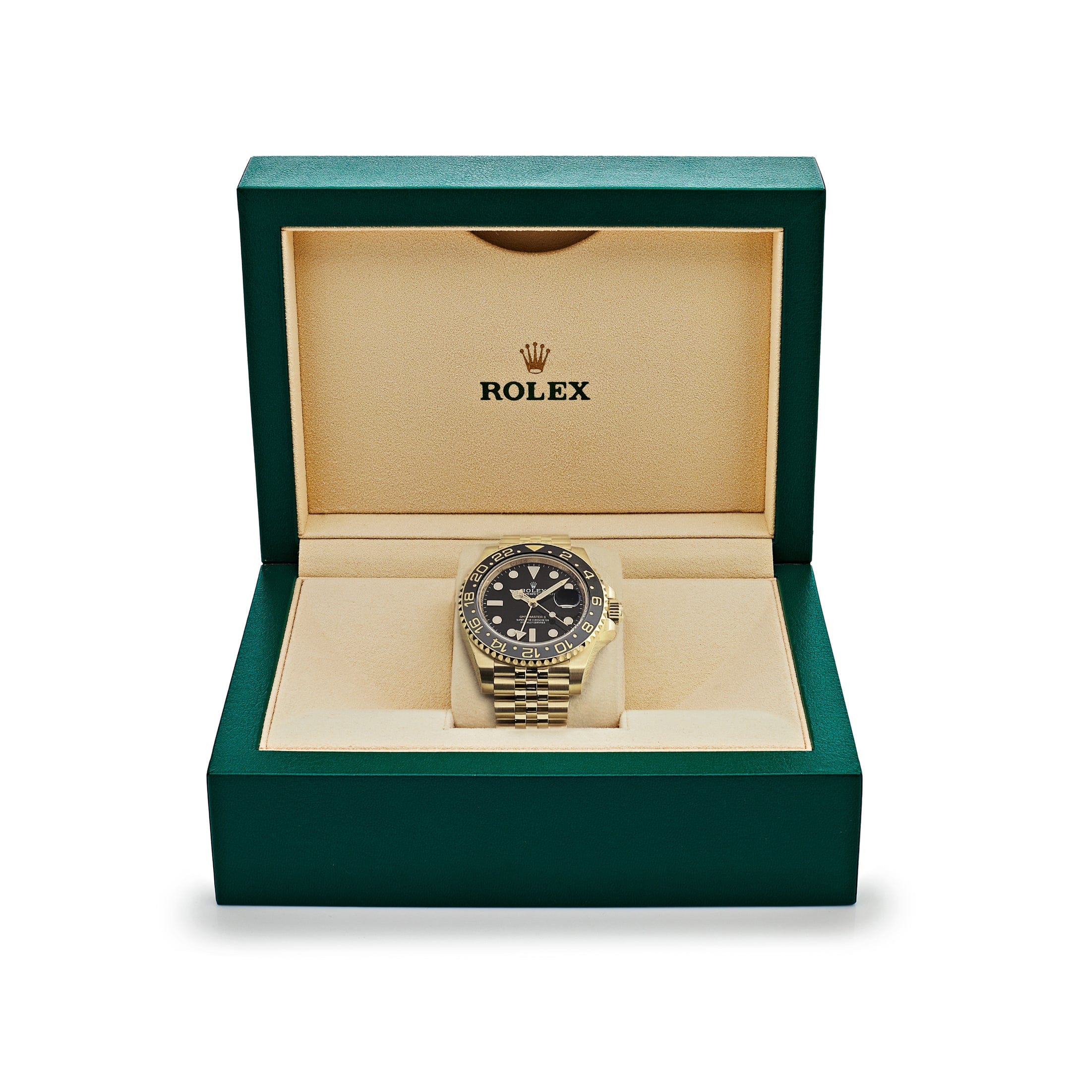 Rolex GMT-Master II 126718GRNR Yellow Gold Black Dial Jubilee (2024)