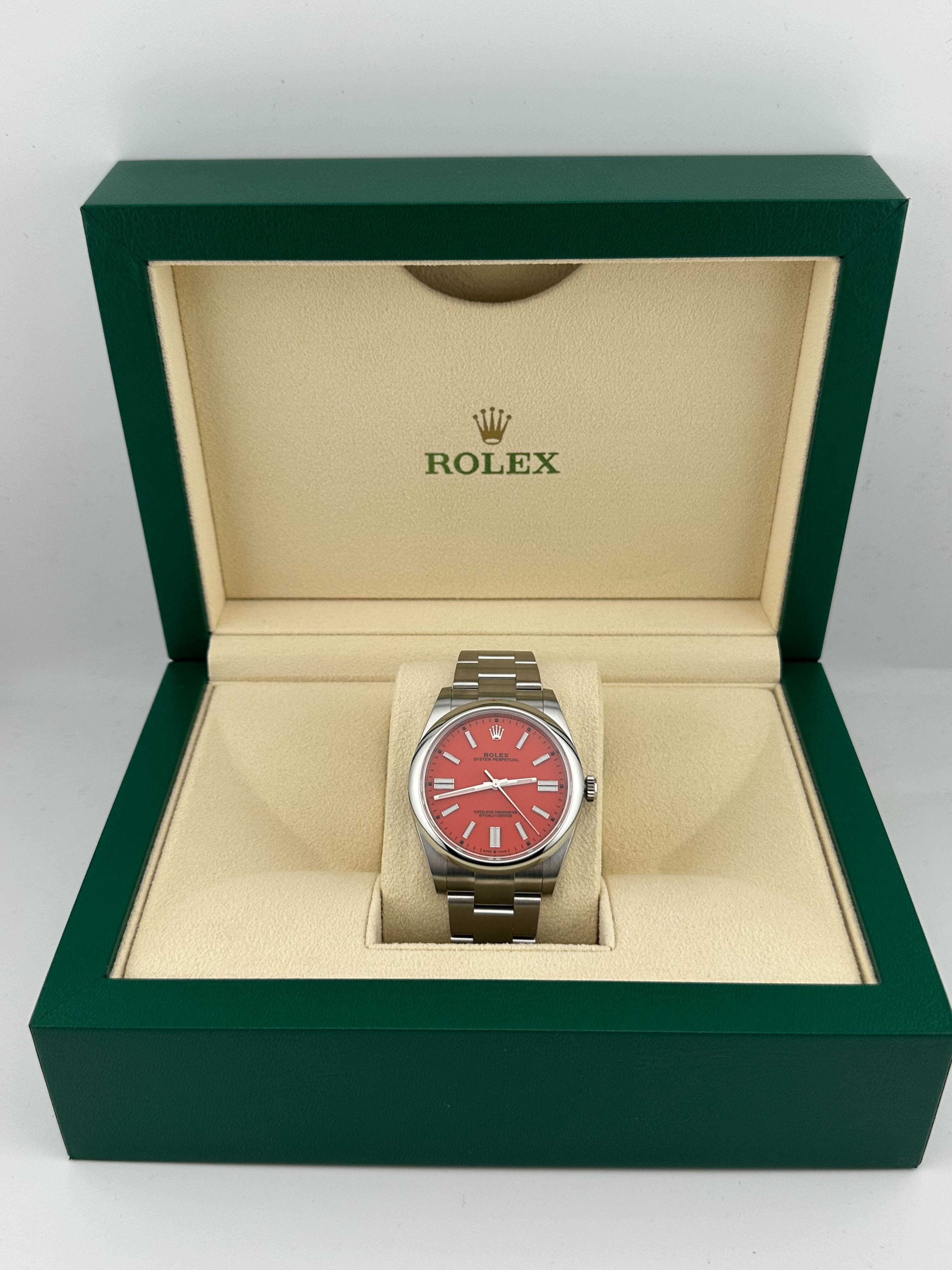 Rolex Oyster Perpetual 124300 Domed Bezel Red Dial