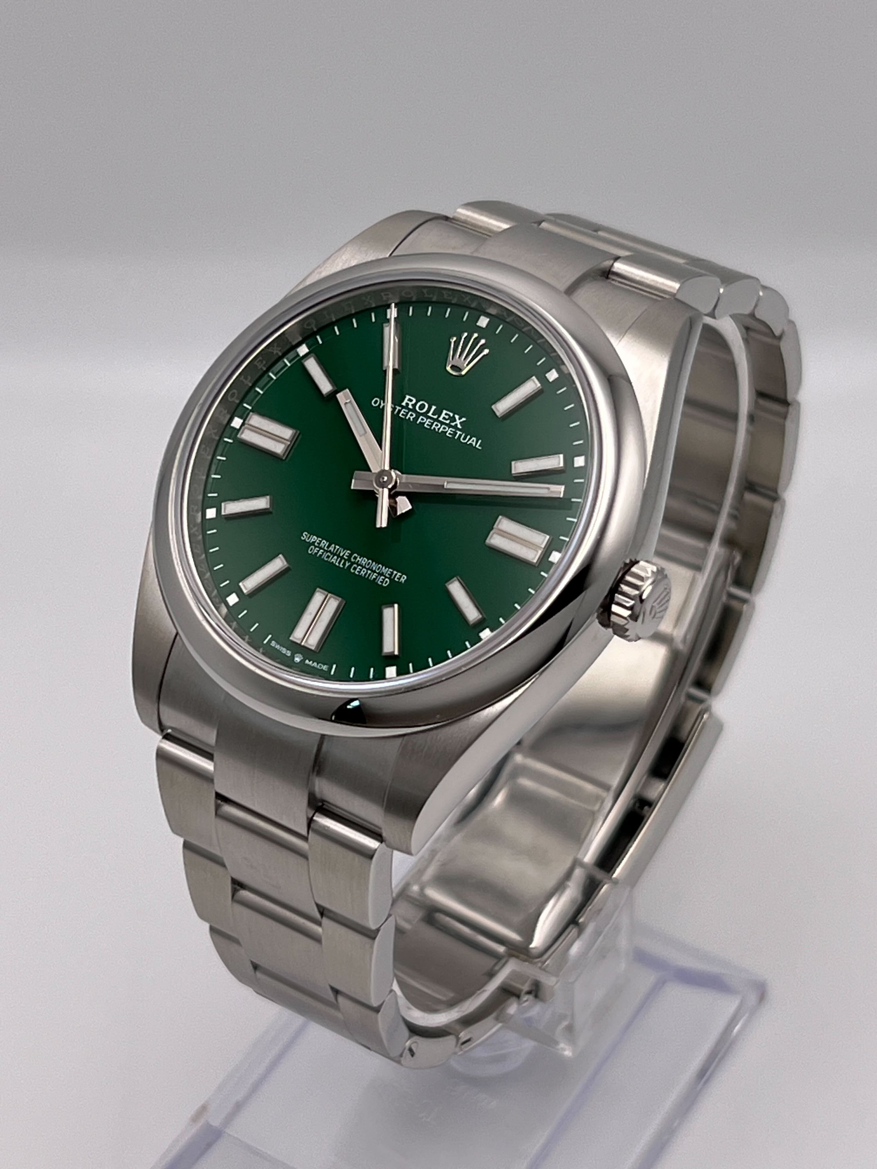Rolex Oyster Perpetual 124300 Stainless Steel Green Dial