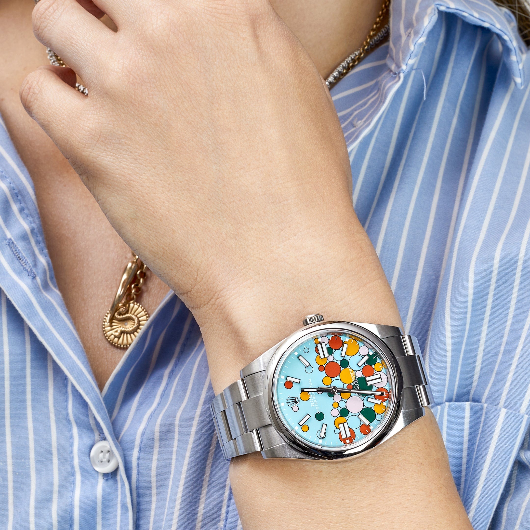 Rolex Oyster Perpetual 126000 Stainless Steel 'Celebration Motif' Dial (2024)