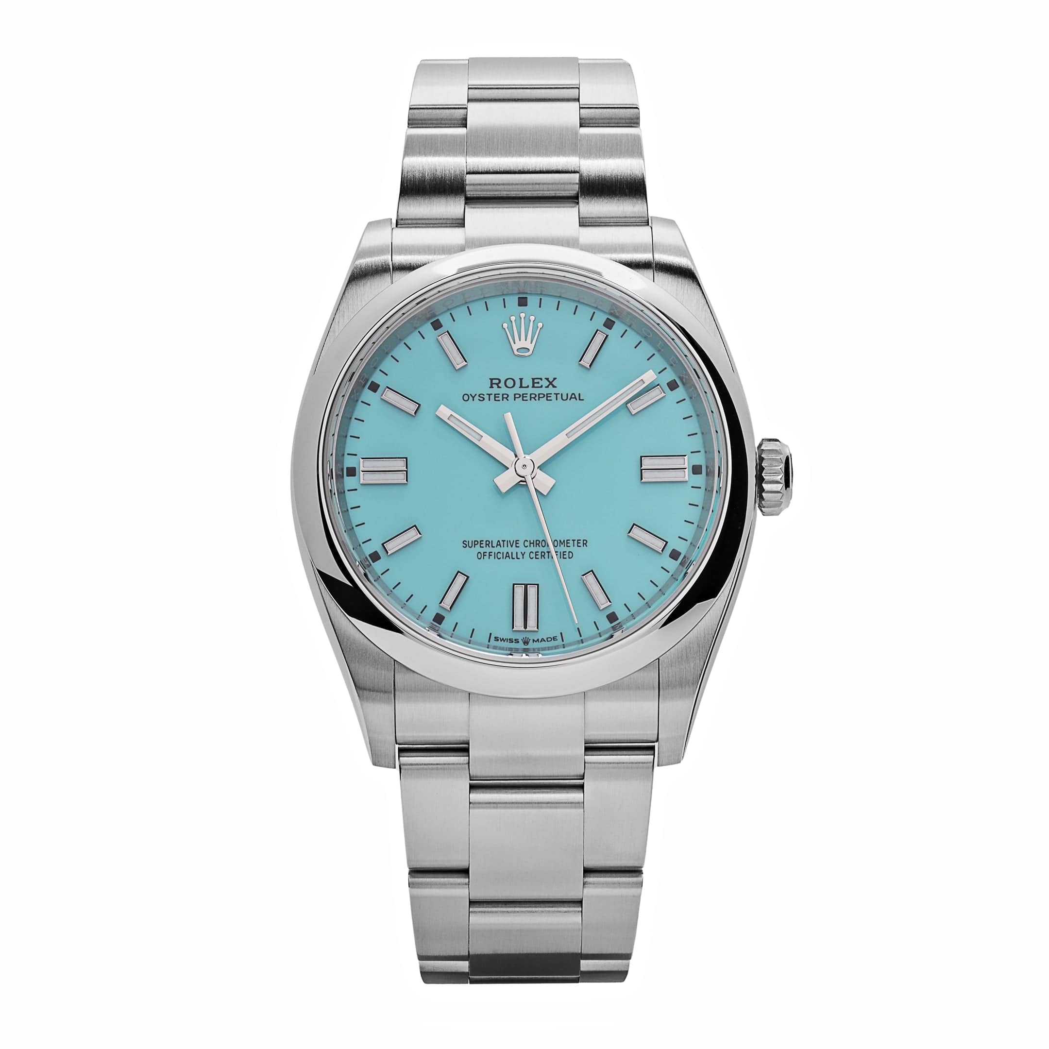 Rolex Oyster Perpetual 126000 Stainless Steel Baby Blue Dial