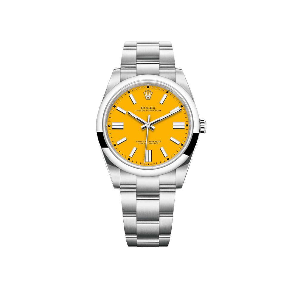 Rolex Oyster Perpetual 126000 Stainless Steel Yellow Dial