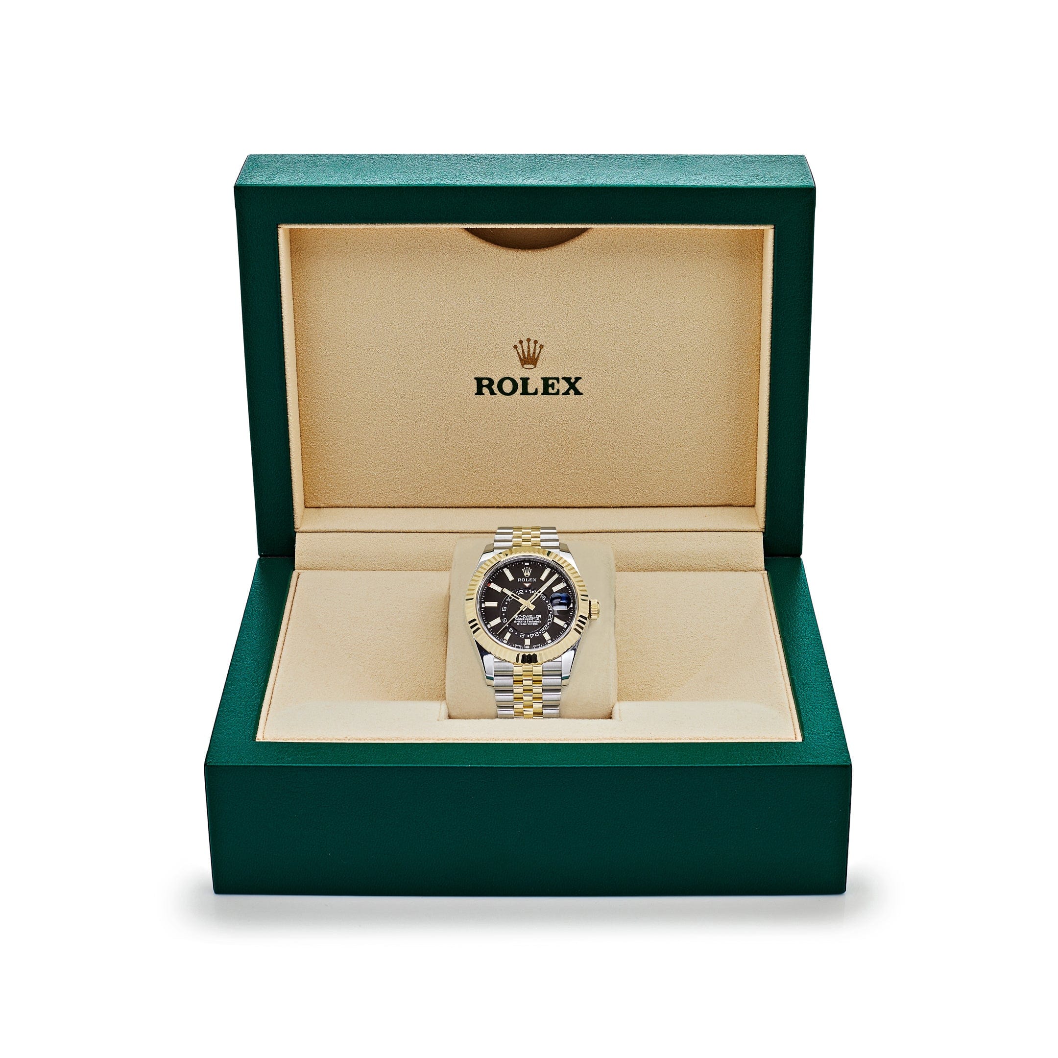 Rolex Sky-Dweller 326933 Stainless Steel Yellow Gold Jubilee Black Dial