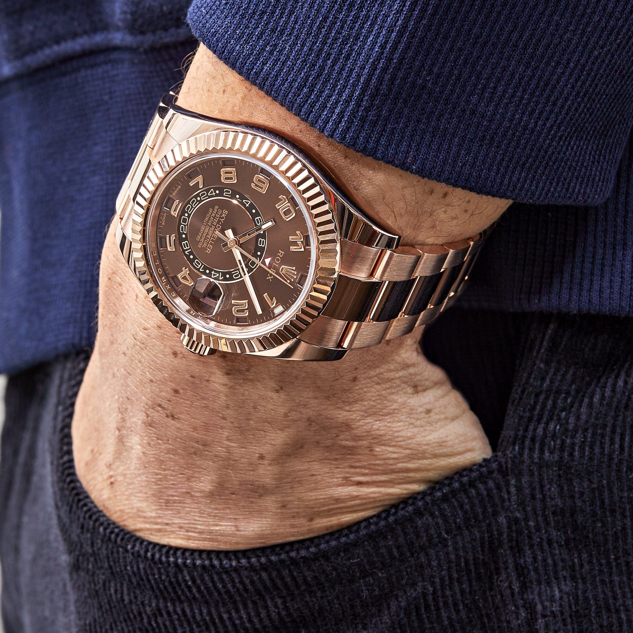 Rolex Sky-Dweller 326935 Rose Gold Chocolate Arabic Numeral Dial (2021)