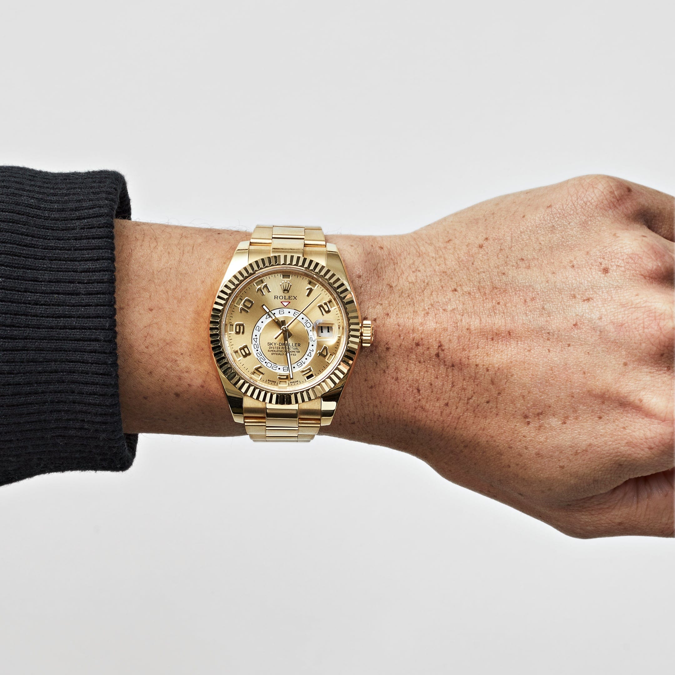 Rolex Sky-Dweller 326938 Yellow Gold Champagne Dial Arabic Numerals (2020)