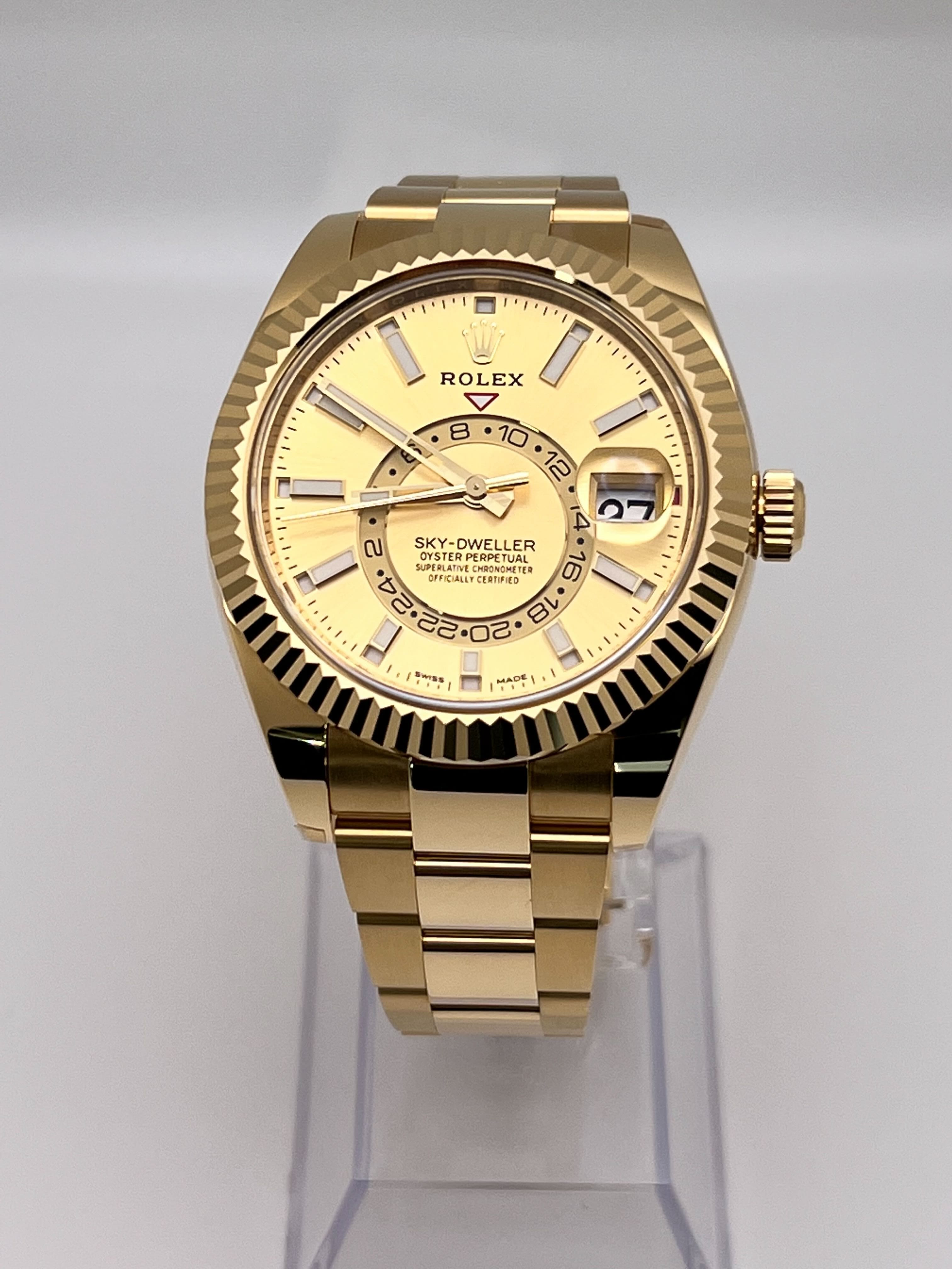 Rolex Sky-Dweller 326938 Yellow Gold Champagne Dial