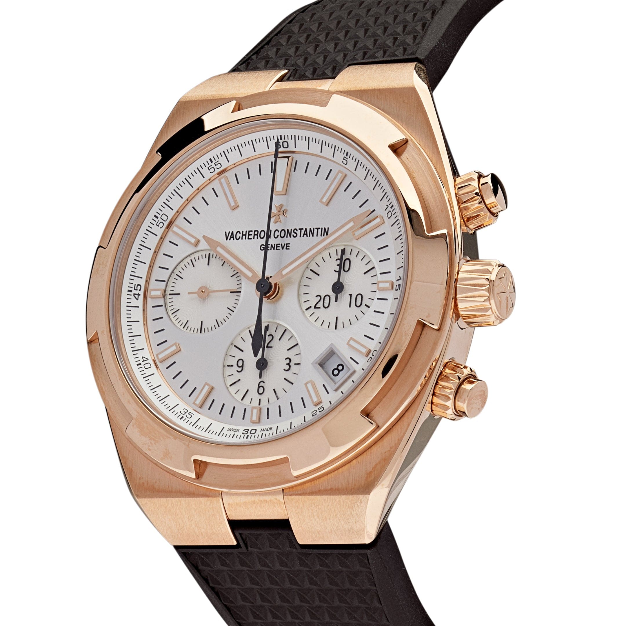 Vacheron Constantin Overseas Chronograph 5500V/000R-B074 Rose Gold White Dial