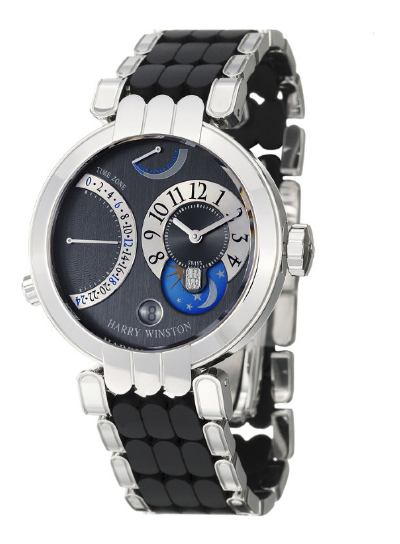 Harry Winston Premier Excenter Time Zone 18K White Gold Men's Watch