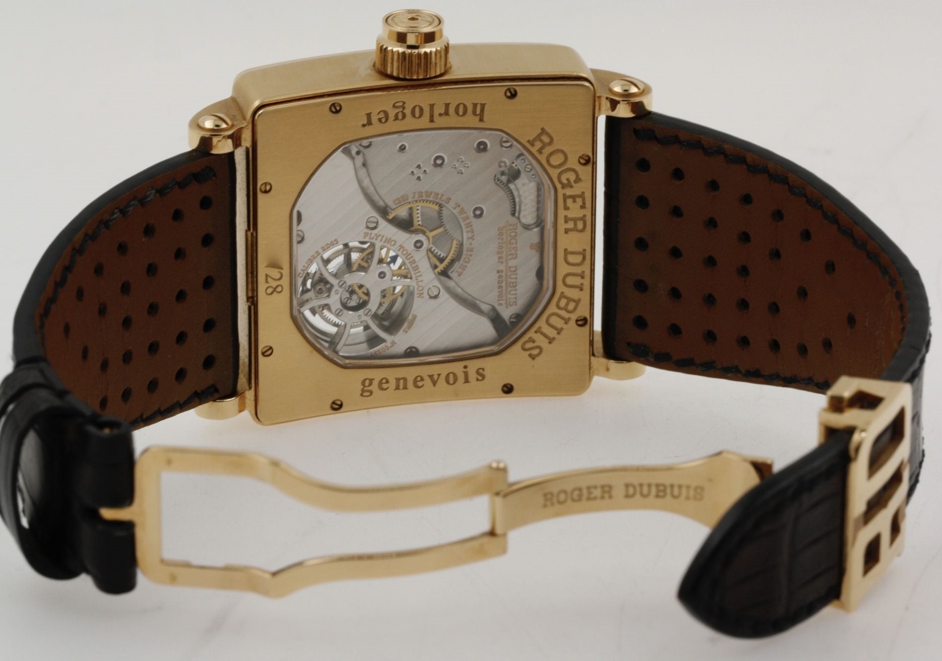 Roger Dubuis Golden Square Tourbillon 18K Rose Gold Mens Watch